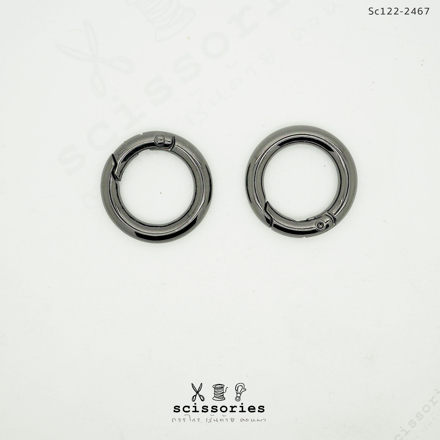 ห่วงวงกลม 2 cm.ง้างเปิดปิด สีบอนด์ดำ /2 ตัว