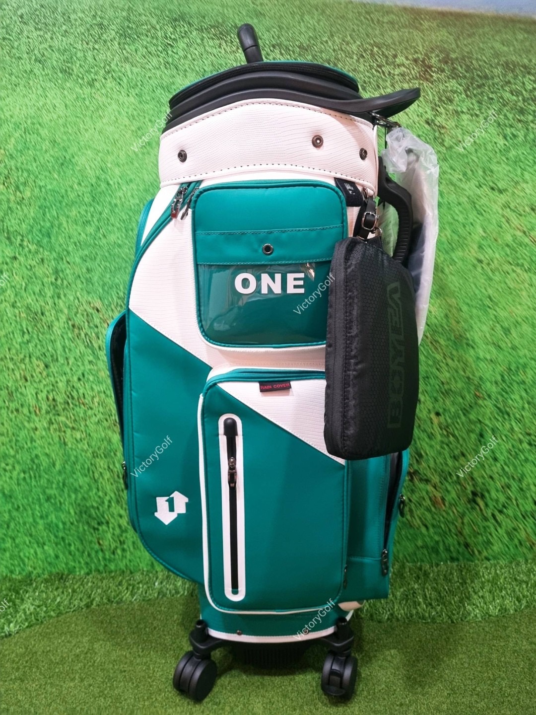Golf Bag Travel BOYEA One (New version) 4 wheels สีเขียวเข้ม-ขาว *Free Cover Protector