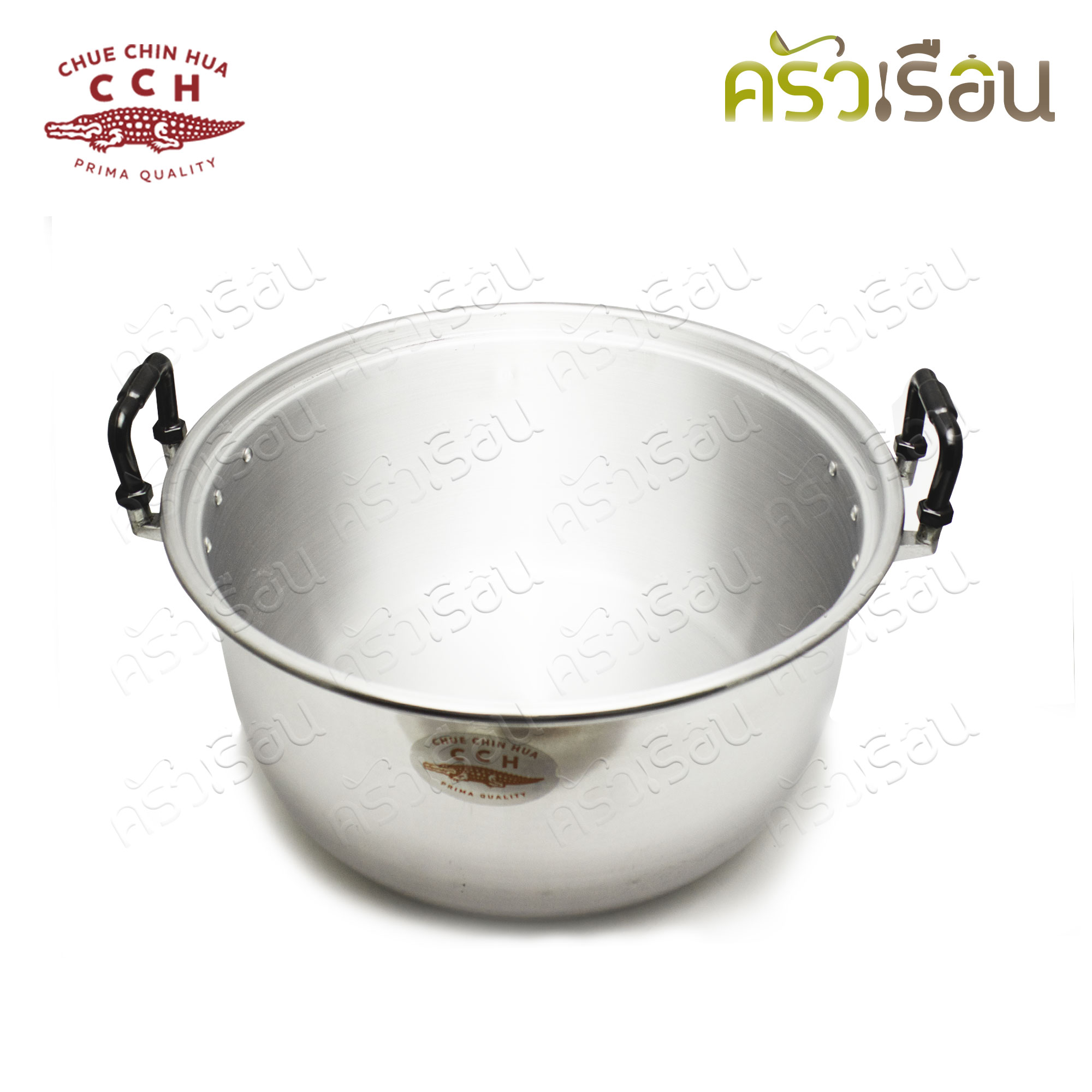 จระเข้ หม้อสองหู D หูใหญ่ หนา 38 ซม. ความจุ 25 ลิตร หม้อต้ม หม้อวัด