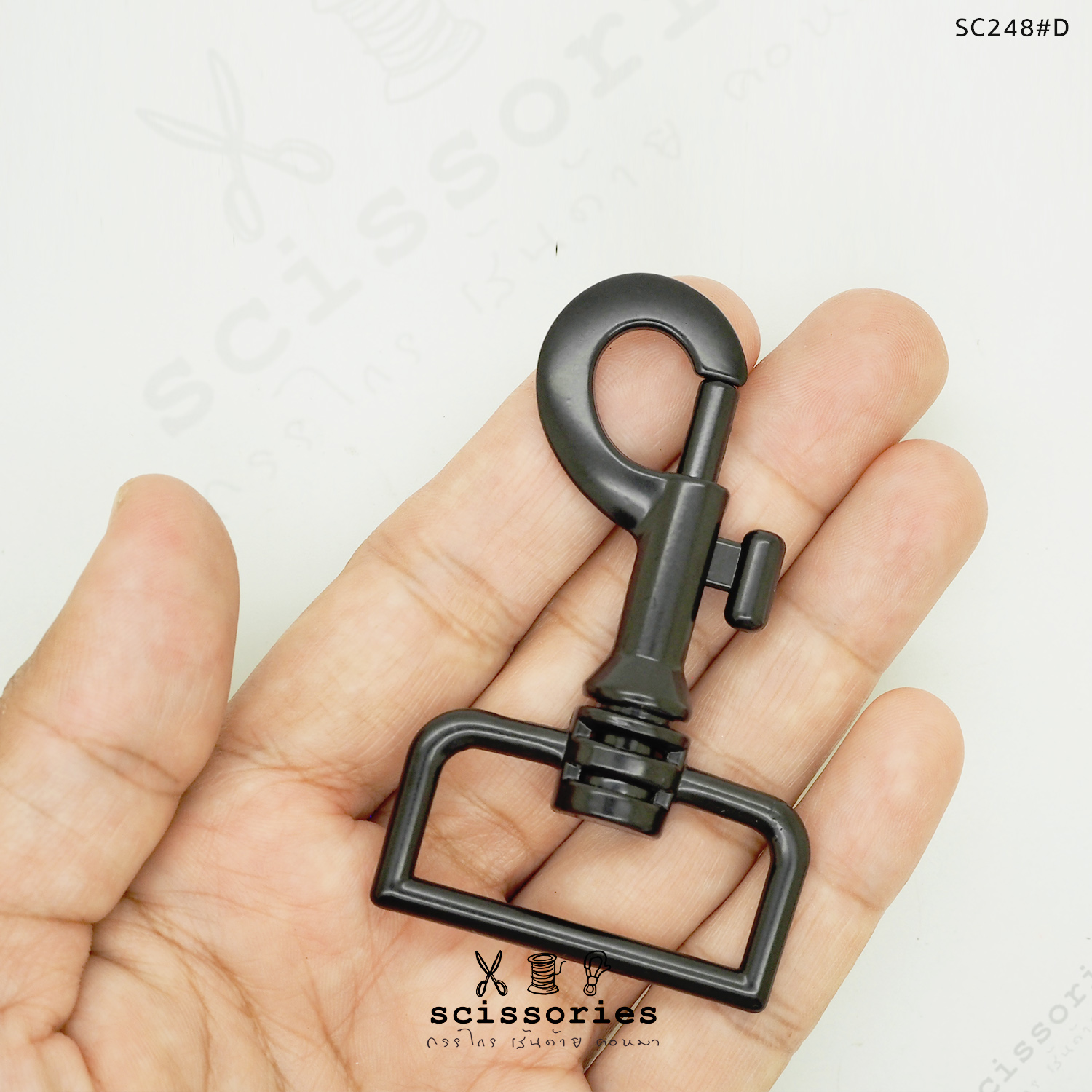 ตัวเกี่ยว 1.3นิ้ว สีดำด้าน 2 ตัว เนื้อโลหะ