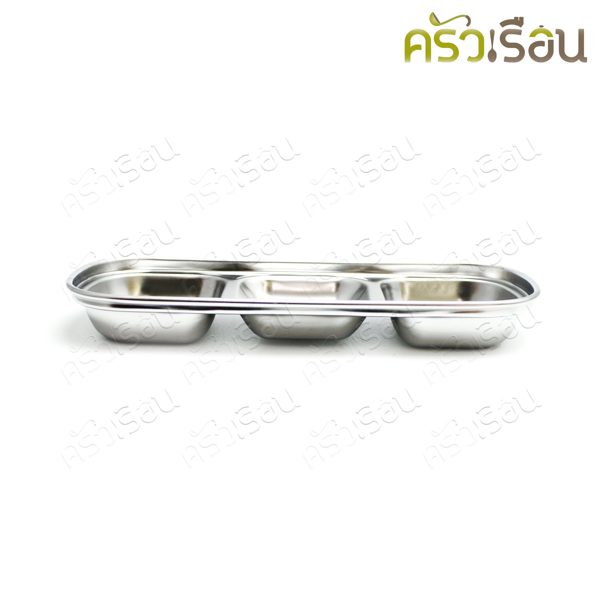 US ถ้วยน้ำจิ้ม 3 ช่อง สเตนเลส 8.3 x 20.5 x 2.5 ซม. LM-233 ถ้วยซอส ถ้วยน้ำจิ้มเกาหลี