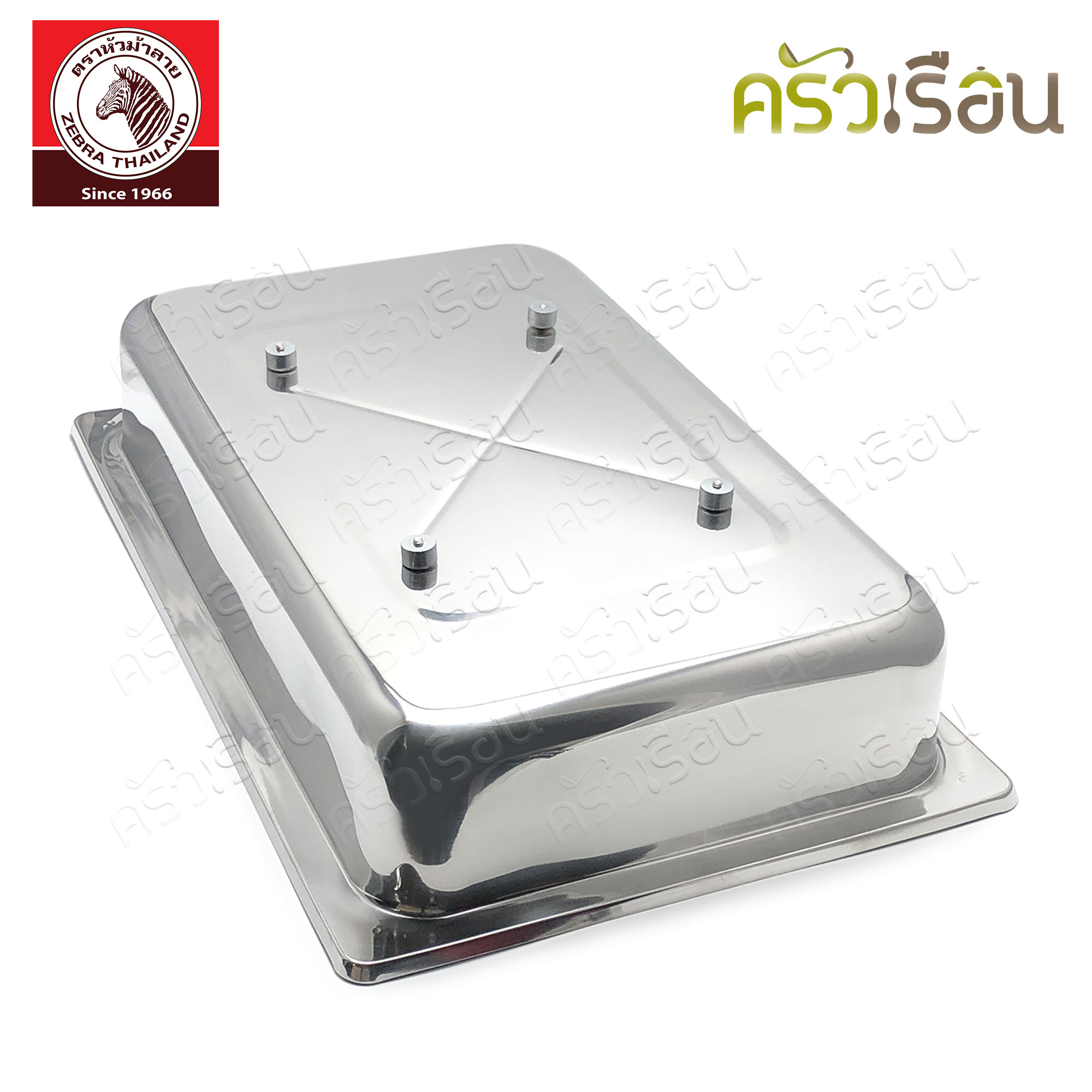 [ ตัวโชว์ ทักแชทเพื่อขอดูรูปสินค้าจริงค่ะ ] Zebra ชุดอ่างอุ่นใหญ่ 50 ซม. Extra ตราหัวม้าลาย 140002 ที่อุ่นอาหาร บุฟเฟ่ ฝาค้าง ฝาโค้ง