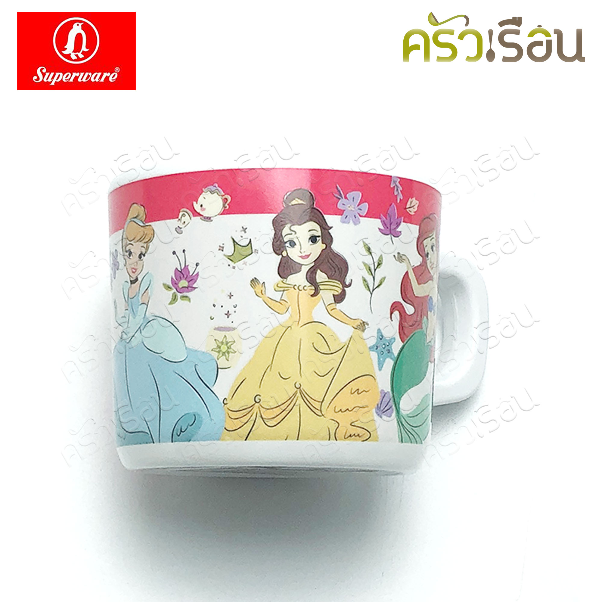 Superware ลาย Heart of Princess เจ้าหญิง Disney [ ราคาต่อชิ้น ] จาน หรือ ชาม หรือ ช้อนส้อม หรือ แก้วน้ำ เมลามีน