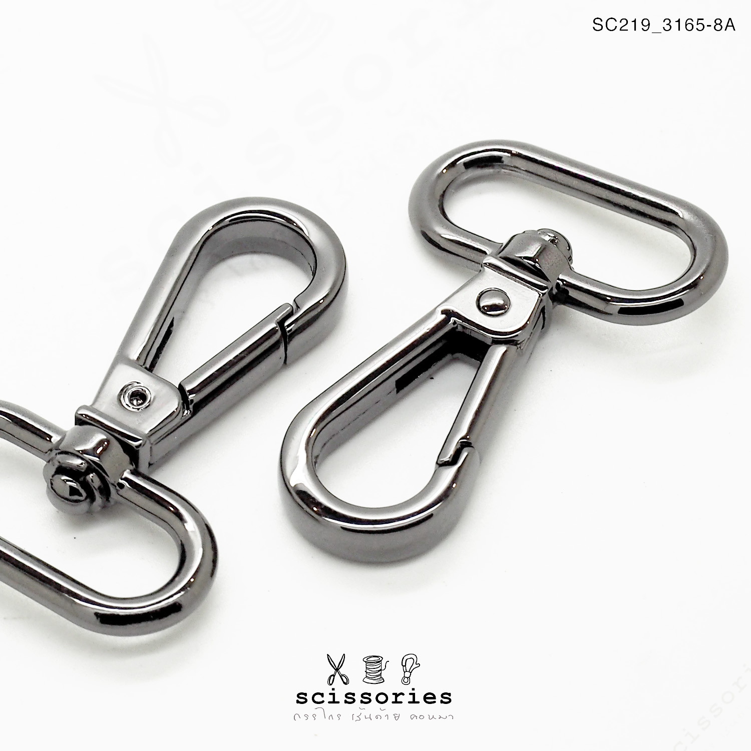 ตัวเกี่ยวขนาด 1นิ้ว สีดำเมทาลิค จำนวน 2 ตัว