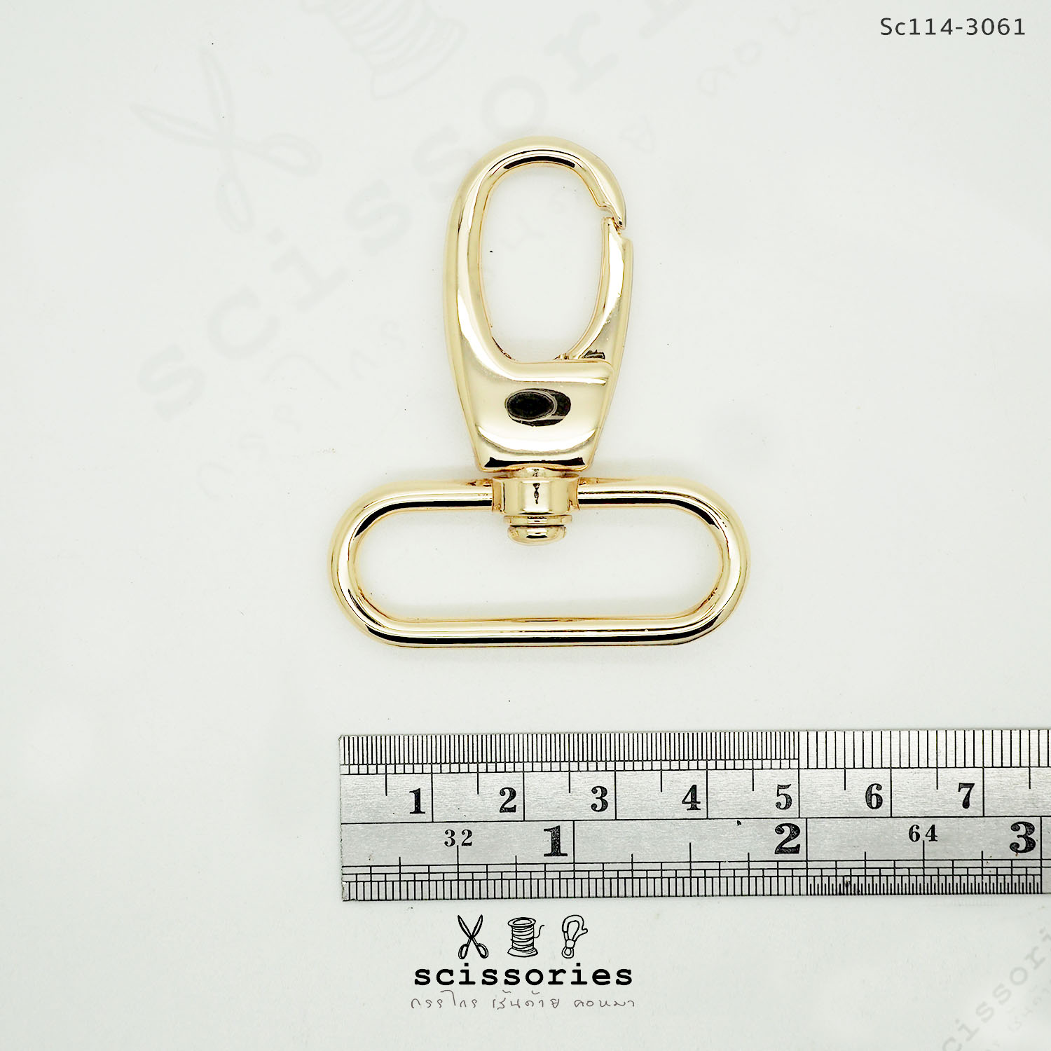 คอหมาเกี่ยว ขนาด 1.2 นิ้ว สีทอง 2ตัว