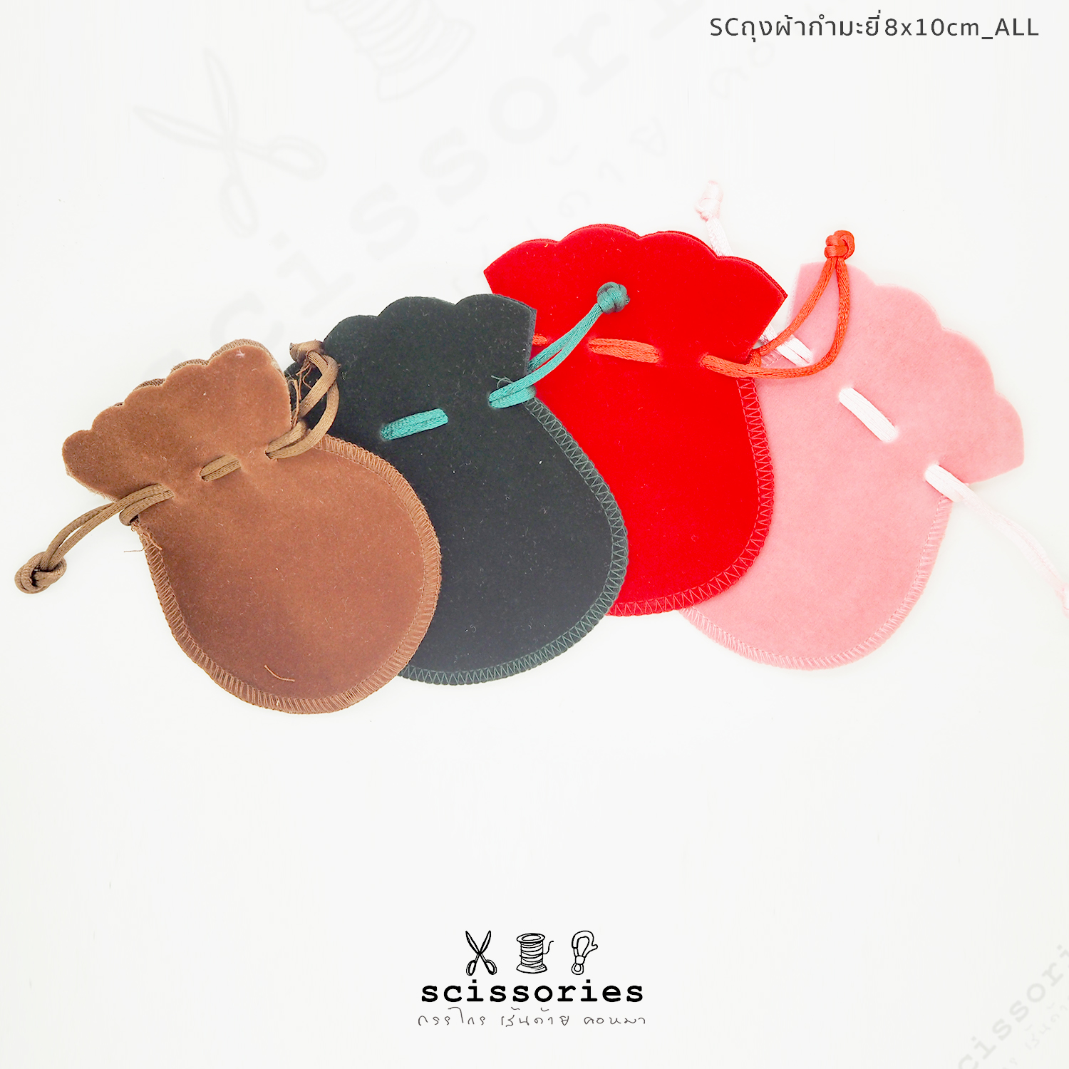 SC ถุงผ้ากํามะหยี่ สีชมพู 8x10cm_PI