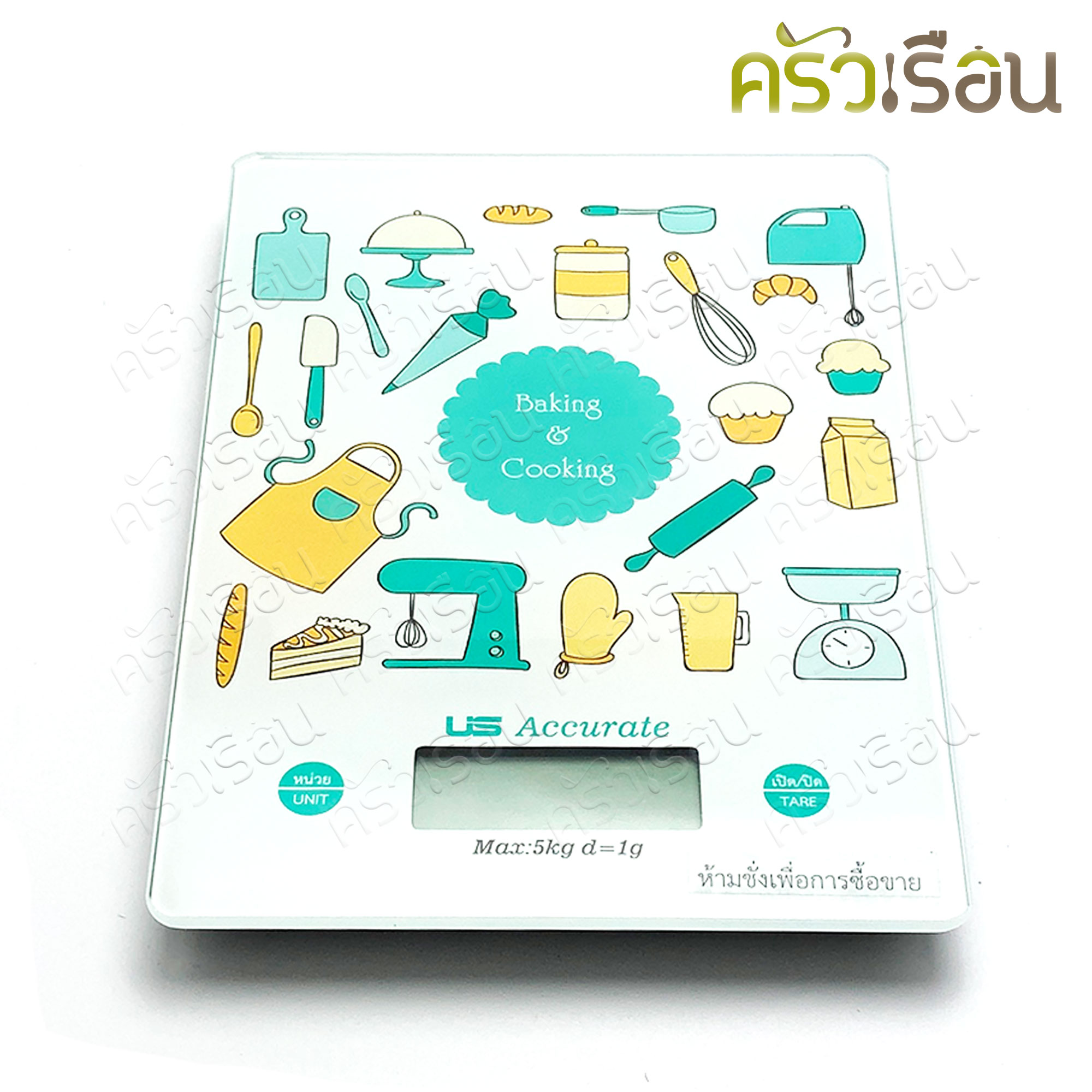 US เครื่องชั่งน้ำหนัก ดิจิตอล ใช้ในห้องครัว 5 กก. 14.5 x 20 x 2 ซม. วายจีกลาส SCD-5YG เครื่องชั่ง Digital กิโล ตาชั่งดิจิตอล