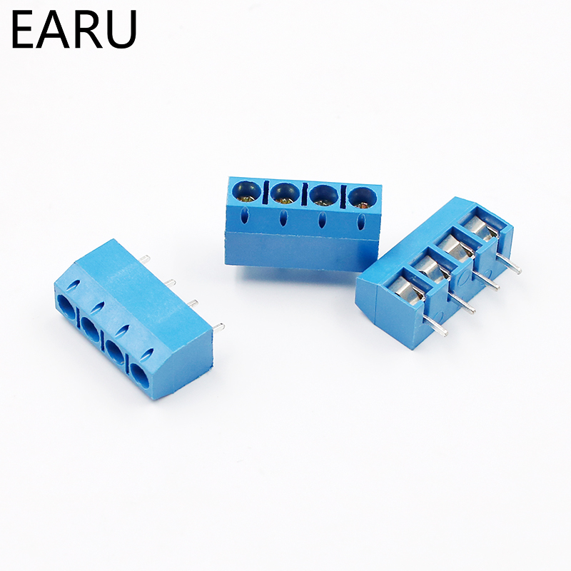 KF301-5.0-4P KF301 Pitch 5.0mm Straight Pin 4P Screw PCB Terminal Block Connector Blue
