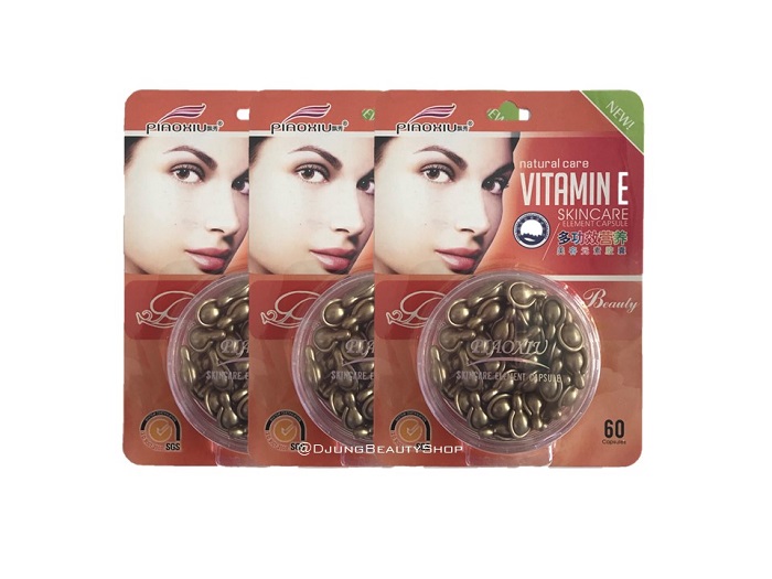 พีอาซู วิตามิน อี สกิน แคร์ อิลิเม้น แคปซูล (สีทองx3) PIAOXIU Natural care Vitamin E Skincare element capsule