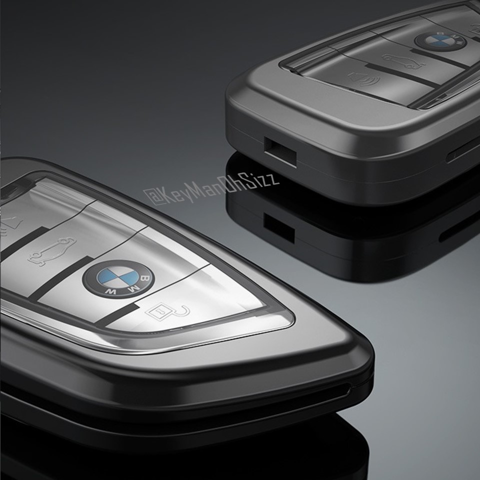 เคสโลหะอัลลอยรีโมทรถ BMW Blade แบบ 2 ชั้น (Double-Layer Metal Aluminum Alloy Key Cover with transparent push button Guard 360) BMW Key Sets 2018-New 5 Series 525/530Li/X3X1X5/X6 BMW Series 2-3 Series 4-Series 5, G30 530e m sport,330e m sport