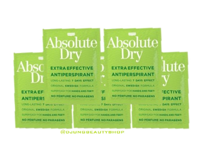 Absolute Dry Wipes ผลิตภัณฑ์ระงับเหงื่อ มือ เท้า รักแร้ และหน้า (5 ซอง)