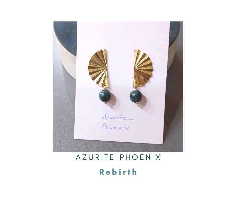 ต่างหู "Summer" Azurite Phoenix Earring ( Rebirth )