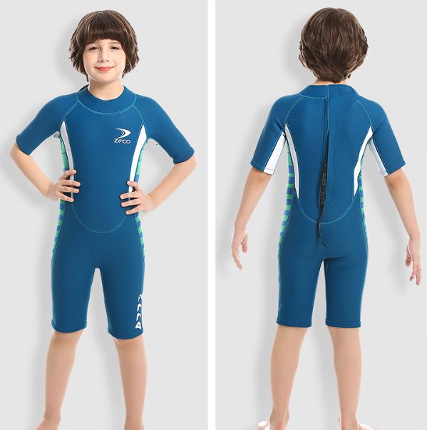 ชุดว่ายน้ำเด็กป้องกันหนาว ควบคุมอุณหภูมิขณะว่ายน้ำ ป้องกันรังสีUV เป็นชุด wetsuit เหมาะกับการใส่ว่ายน้ำหรือดำน้ำ