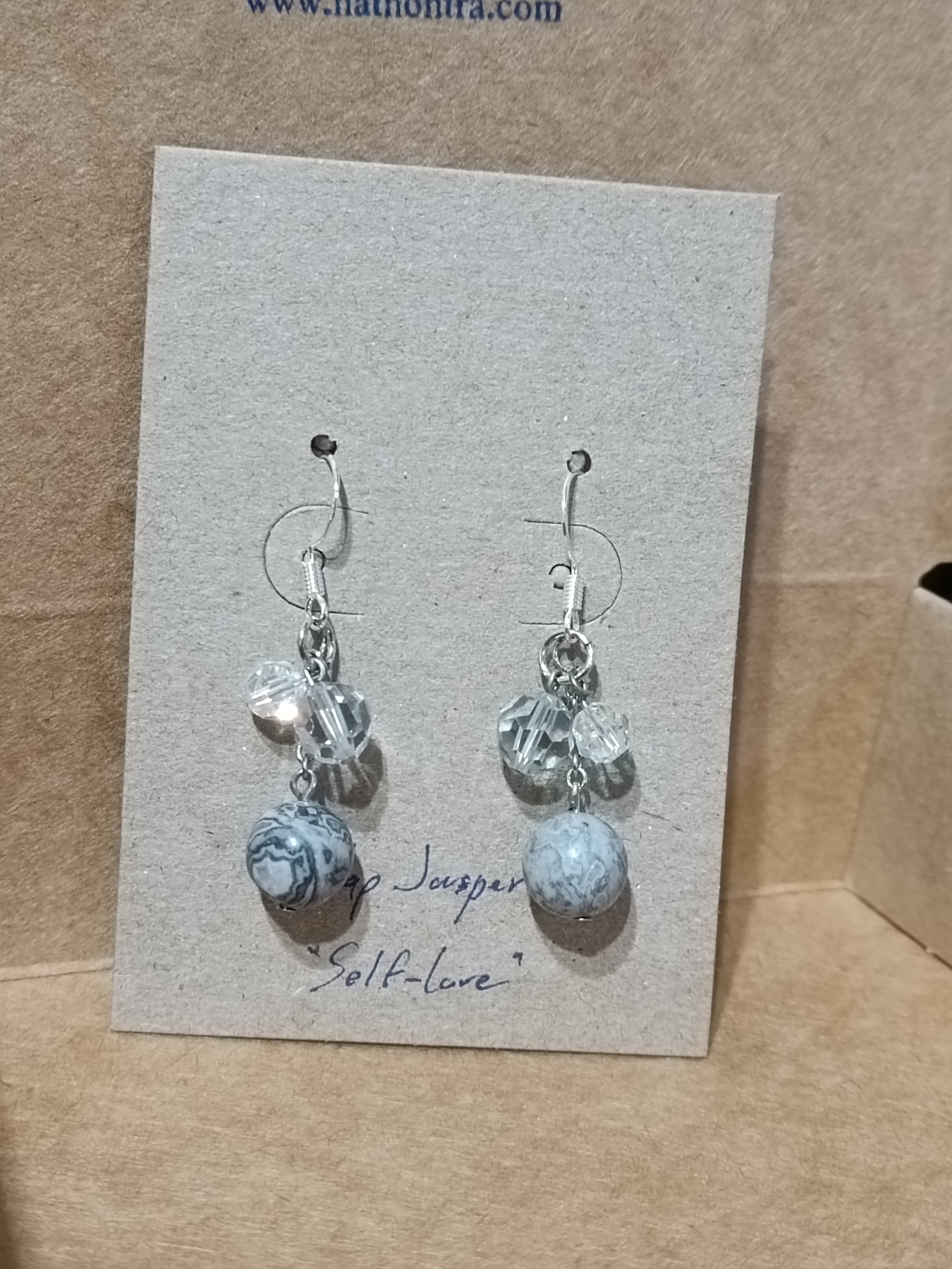 ต่างหูหินแท้ Map Jasper Earring (Self-Love)