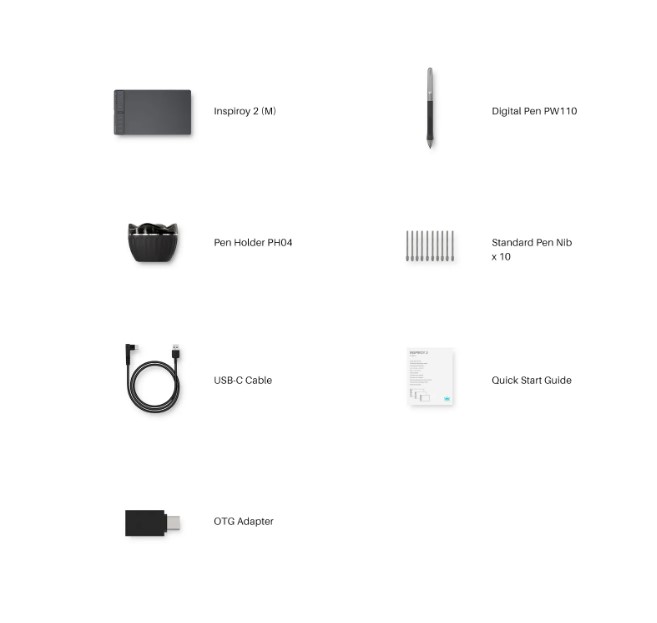 Huion Pen Tablet Inspiroy 2M พร้อมส่ง(รับประกัน 2ปี-มีศูนย์ไทย)เมาส์ปากกาสำหรับวาดภาพกราฟฟิก H951P