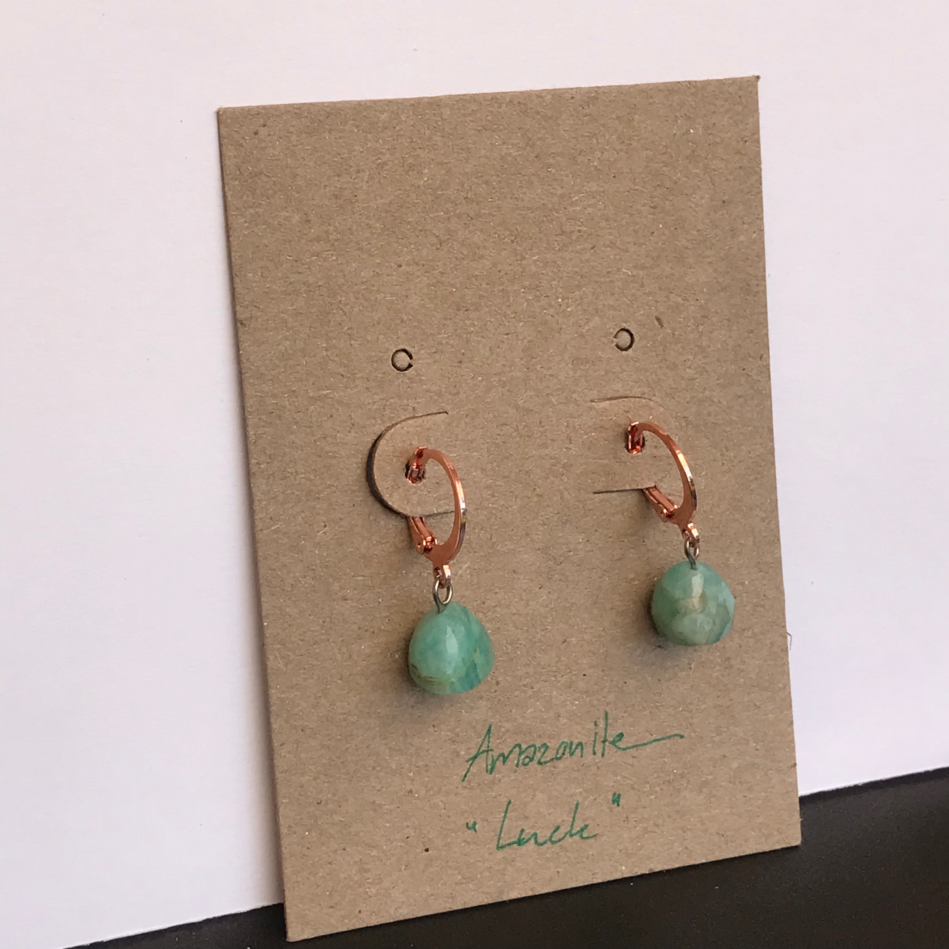 ต่างหูหินแท้ "The Pink" Amazonite Earring (Energy Filter)