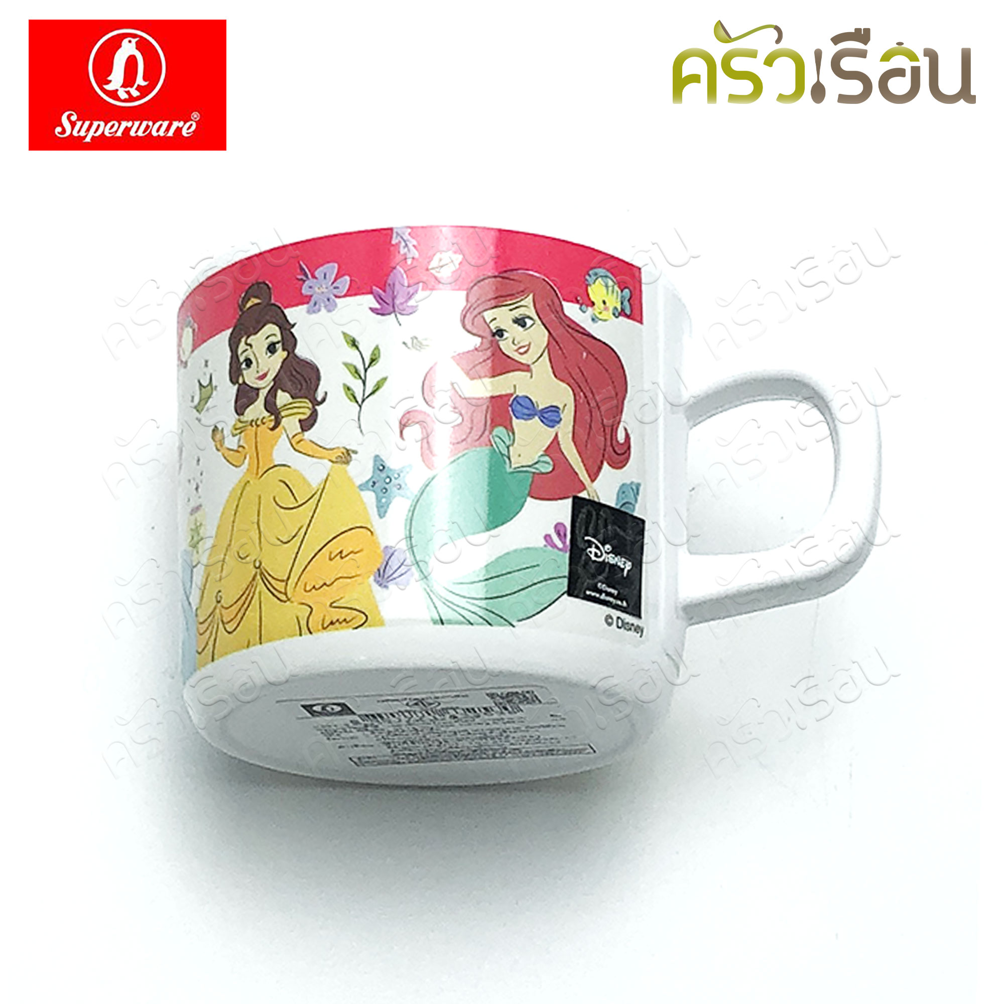 Superware ลาย Heart of Princess เจ้าหญิง Disney [ ราคาต่อชิ้น ] จาน หรือ ชาม หรือ ช้อนส้อม หรือ แก้วน้ำ เมลามีน