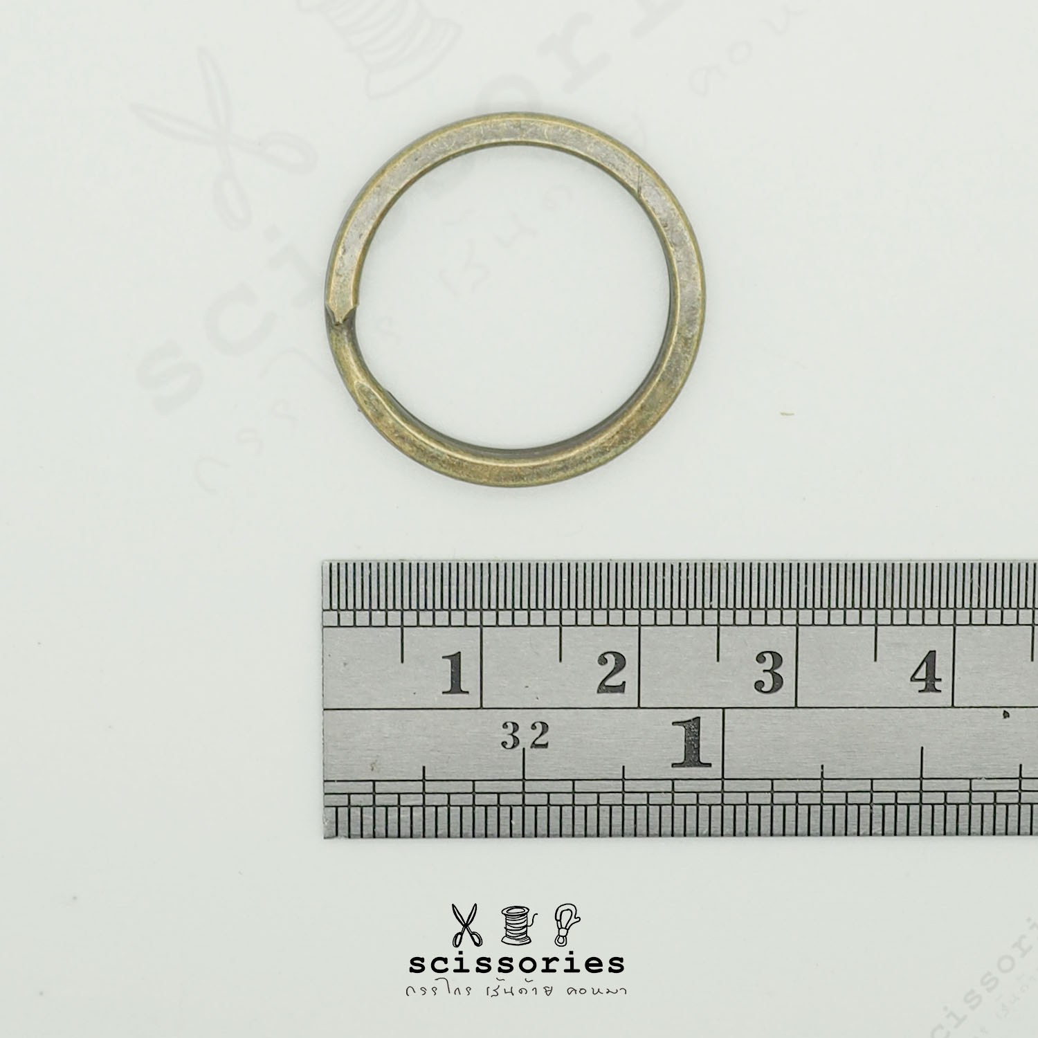 ห่วงกลมพวงกุญแจ 2 Cm สีเหลืองดำ/10ตัว