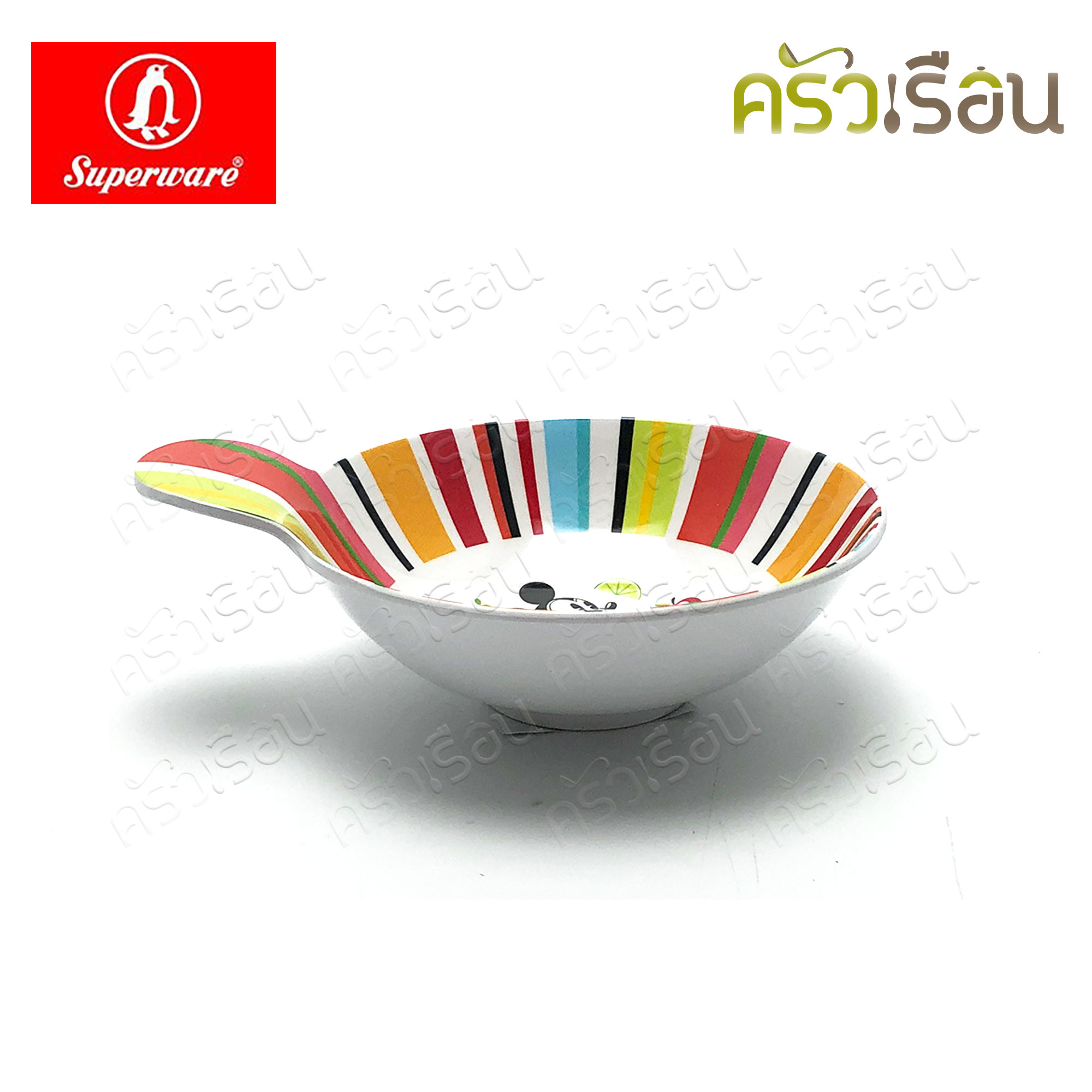 Superware ลาย Mickey Summer Fun มิกกี้ ซัมเมอร์ฟัน [ ราคาต่อชิ้น ] จาน หรือ ชาม หรือ ช้อนส้อม หรือ แก้วน้ำ เมลามีน