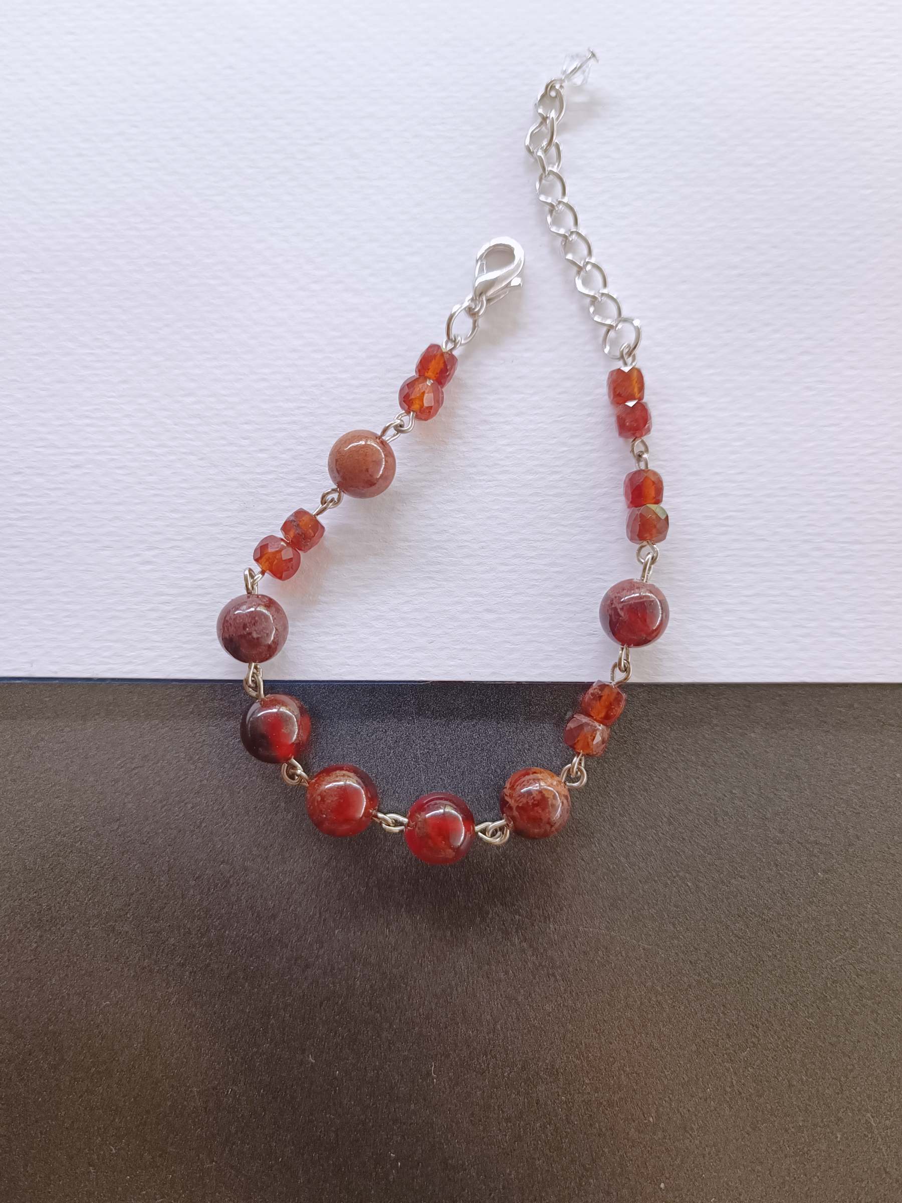 สร้อยข้อมือหินแท้ "Connected" Spessartine Garnet ( Creativity , Attraction & Good Health)