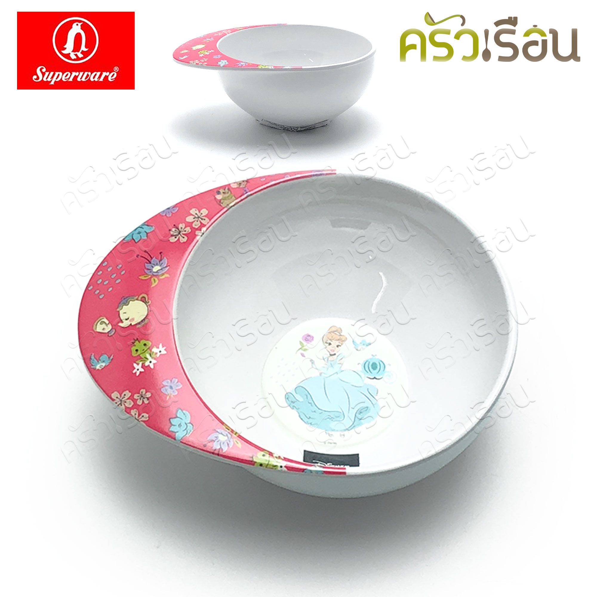 Superware ลาย Heart of Princess เจ้าหญิง Disney [ ราคาต่อชิ้น ] จาน หรือ ชาม หรือ ช้อนส้อม หรือ แก้วน้ำ เมลามีน