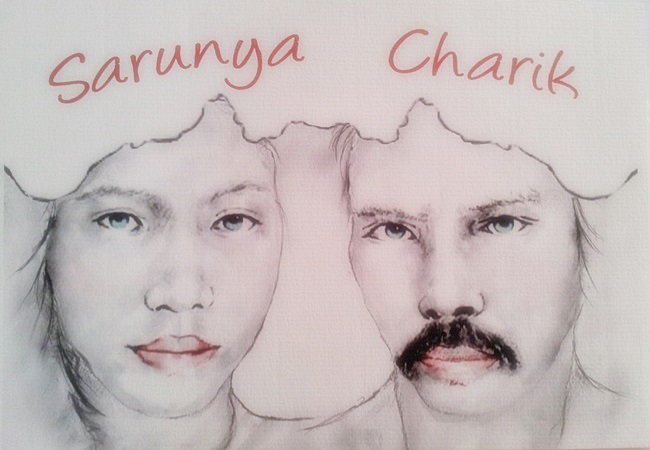 การ์ดแต่งงานรูปคู่ ลายภาพวาด โทนสีคลาสสิค ดีไซน์ไม่เหมือนใคร ออกแบบได้เฉพาะคุณ