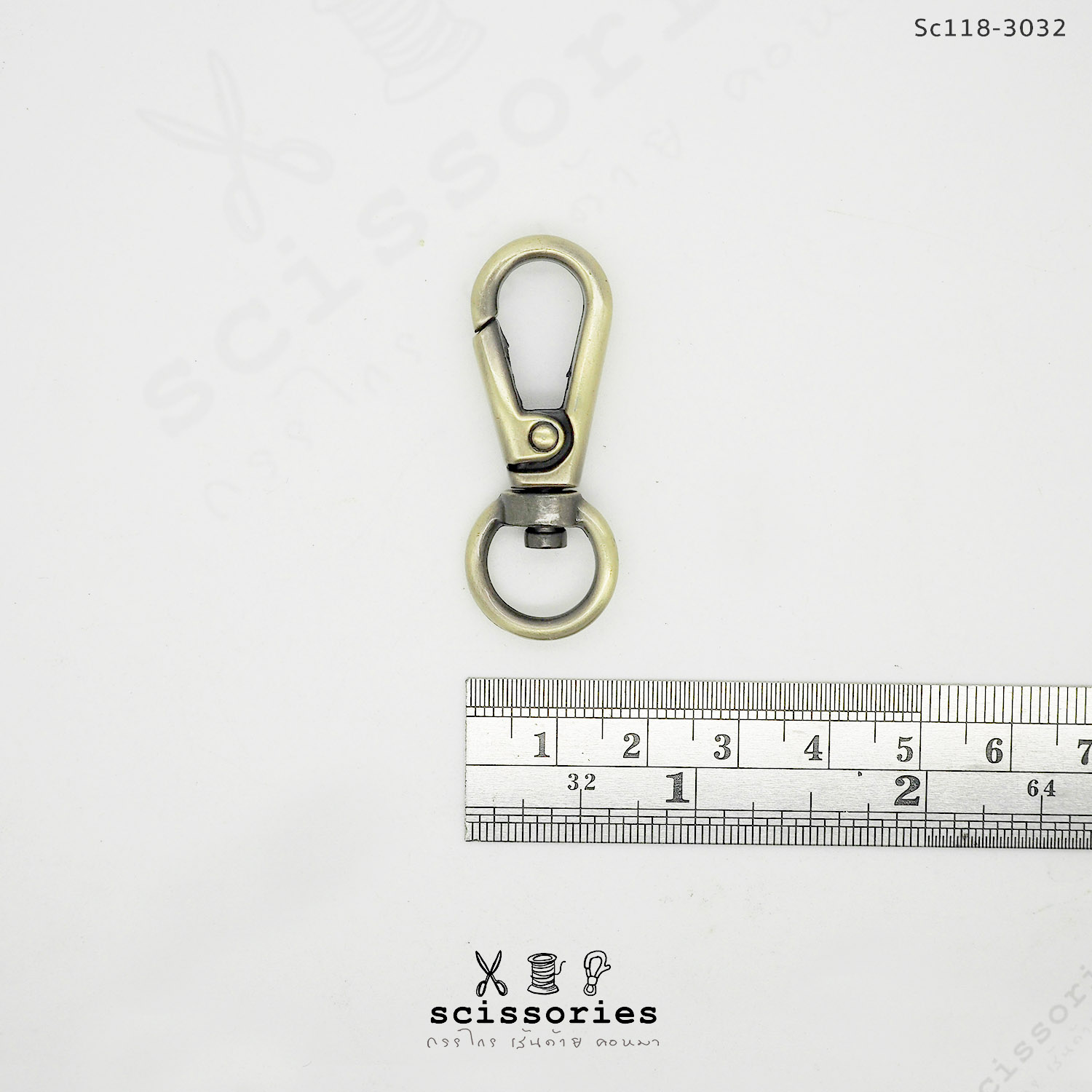 คอหมา 1.1 cm สีเหลืองขัด /2 ตัว