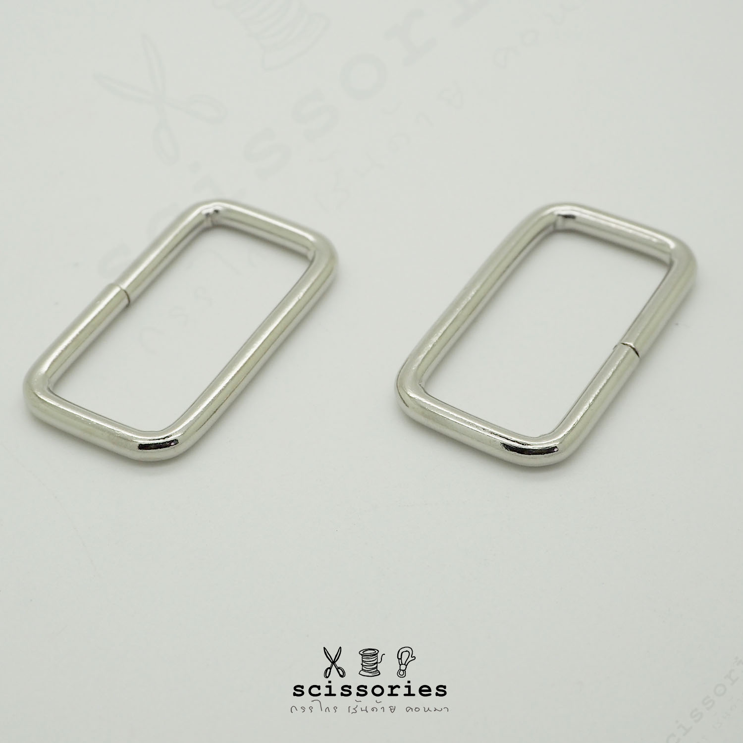 สี่เหลี่ยม 1.2 in สีเงิน/2ตัว