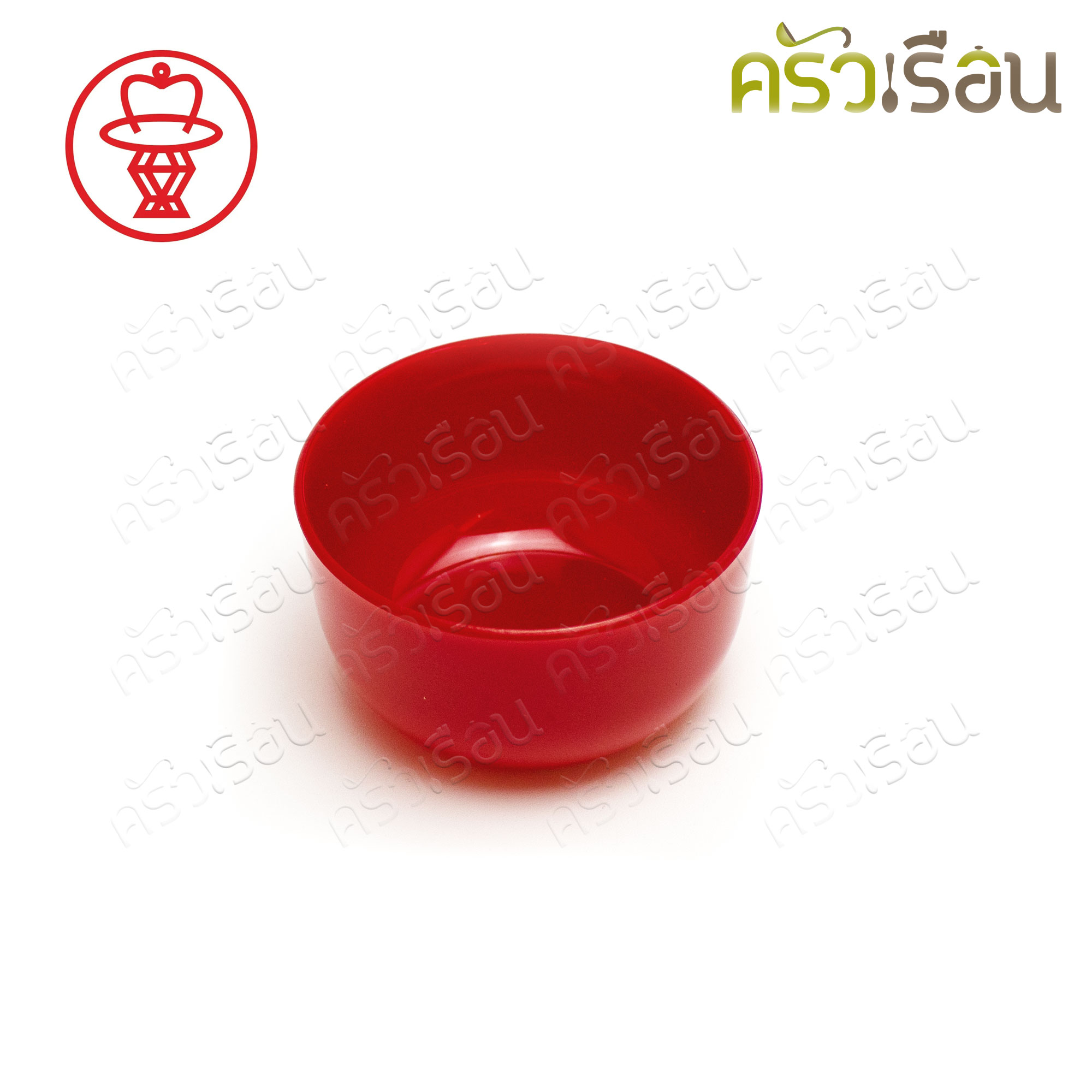 Nam Ngai Hong ถ้วยชาพร้อมถาด แนวยาว 5.5 x 25.5 x 3 ซม. แดงไม่พิมพ์ลาย ตรากระเช้า 480/11