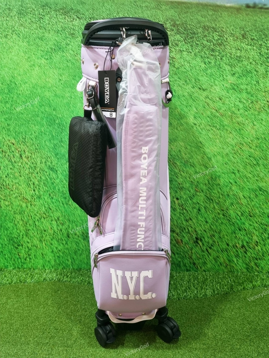 (Genuine) Golf Bag Travel BOYEA multifunction 03 (New version) 4 wheels สีม่วงอ่อน *Free Cover Protector
