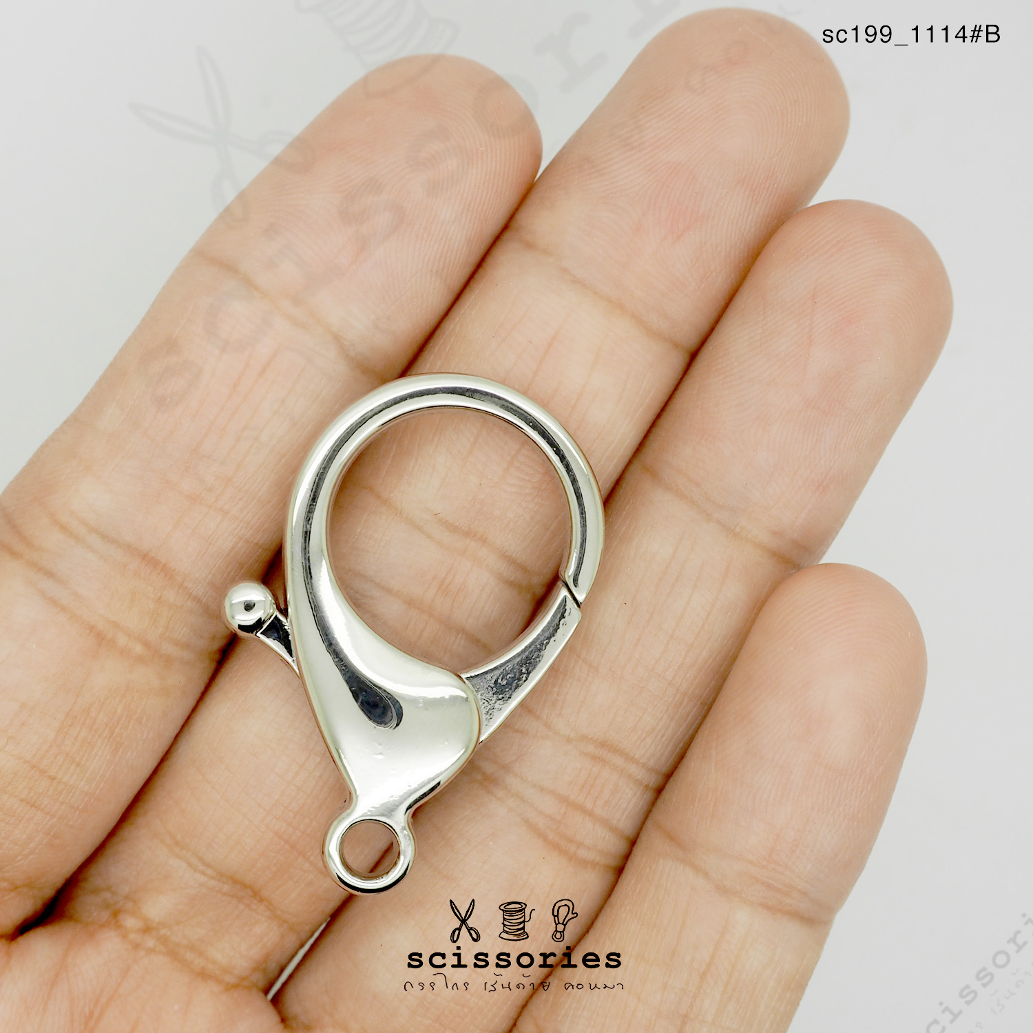 คอหมาเกี่ยว พวงกุญแจ สีเงิน/2ตัว