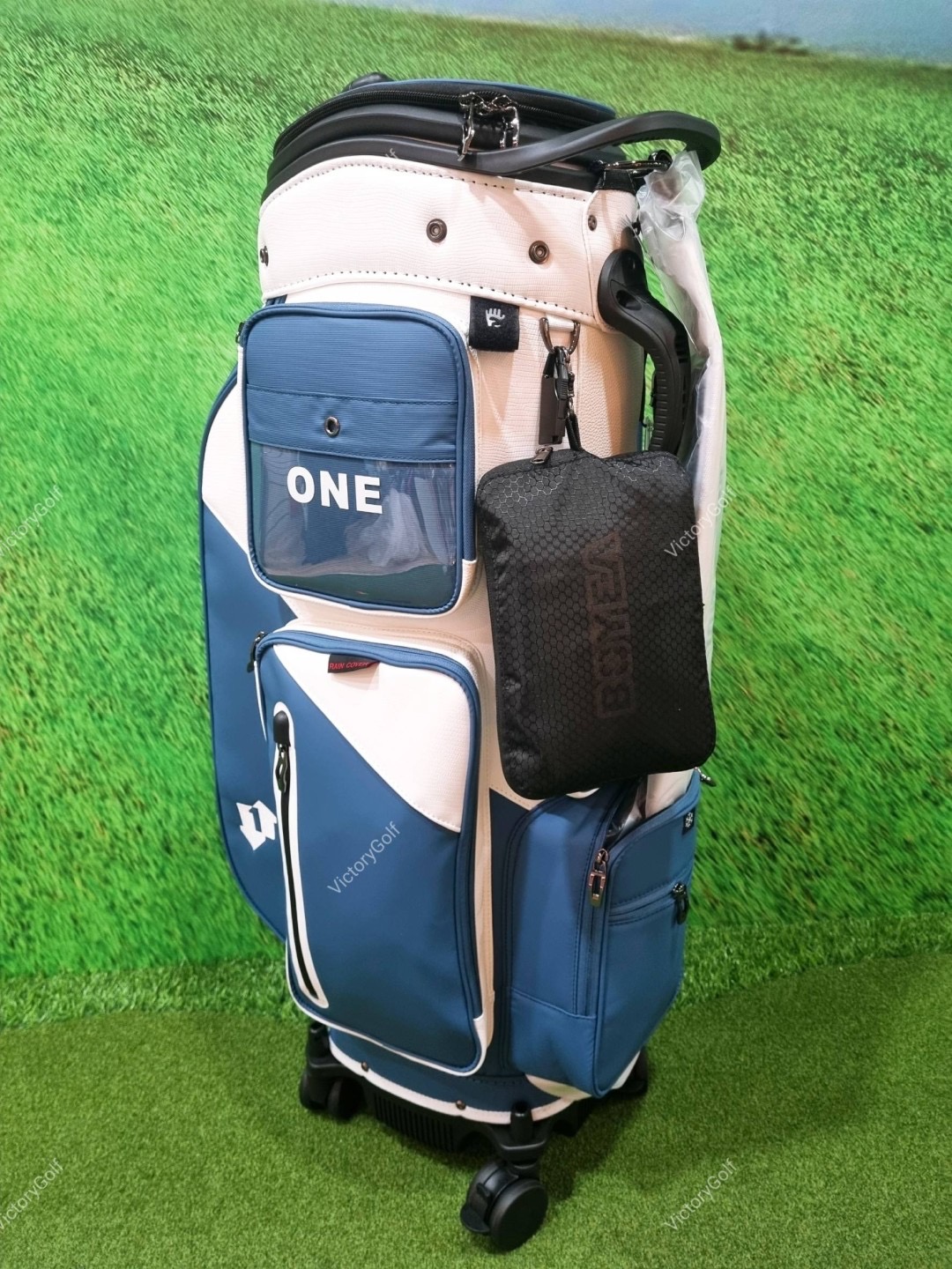 (Genuine) Golf Bag Travel BOYEA One (New version) 4 wheels สีน้ำเงิน-ขาว *Free Cover Protector