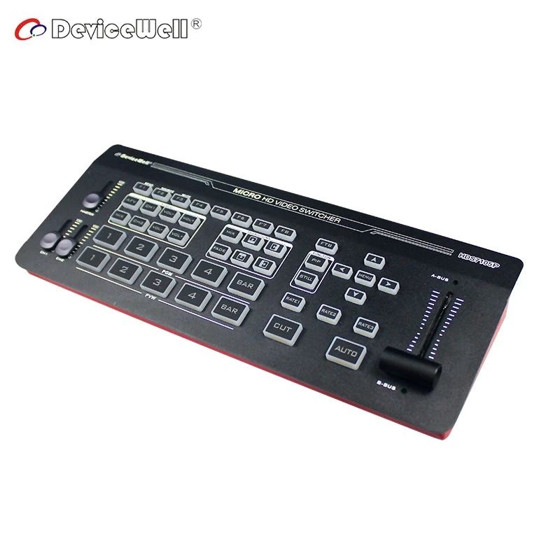 DeviceWell HDS7105P: เครื่องสลับสัญญาณวิดีโอ Full HD 5 ช่อง (4x HDMI, 1x DP) รองรับ 4K Input พร้อม USB Streaming, T-Bar และ Professional Control สำหรับ Live Broadcast และ Production