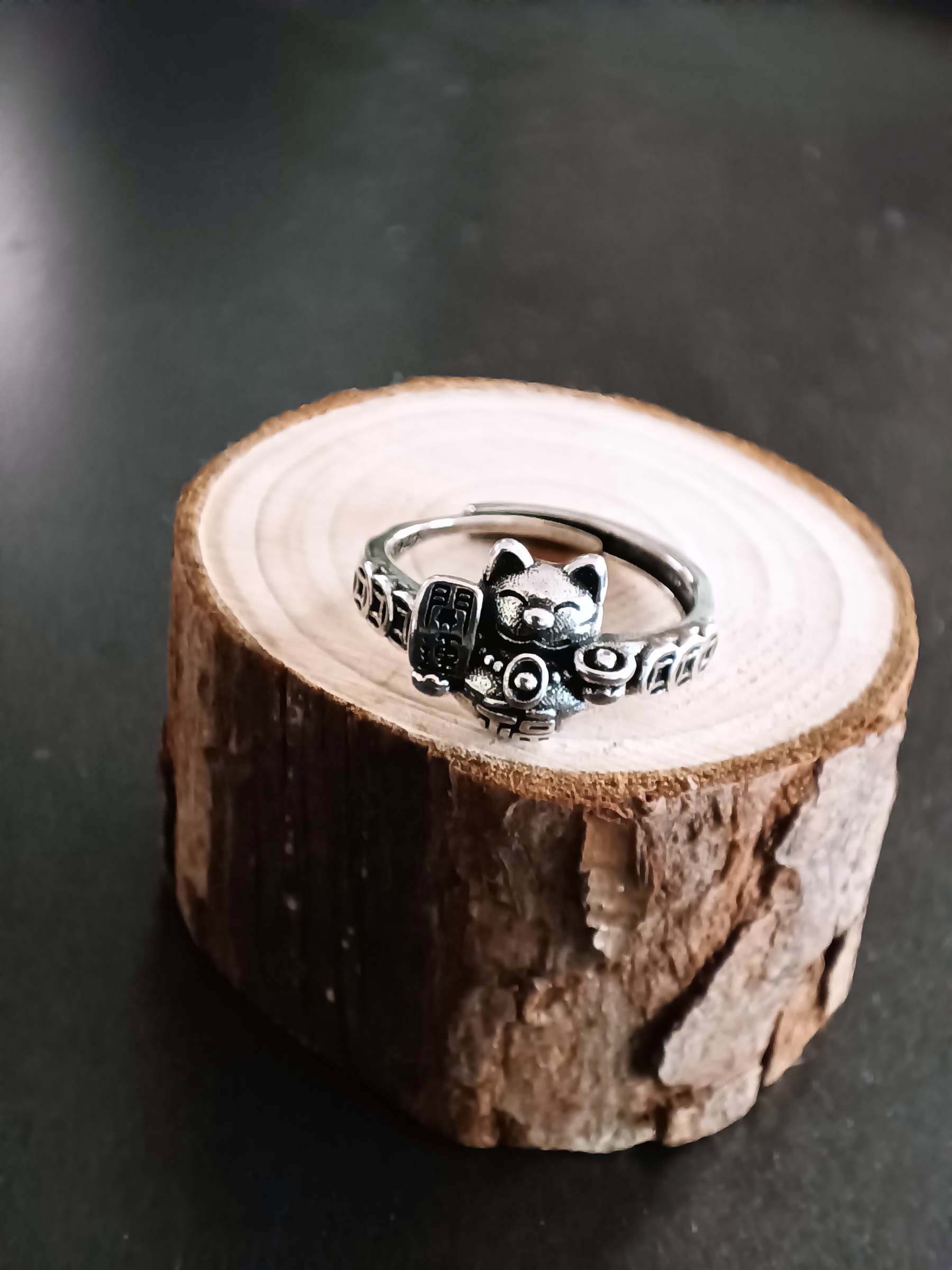 92.5 Sterling Silver Ring - แหวนเงินแท้ 92.5 แมวมงคลนำโชค