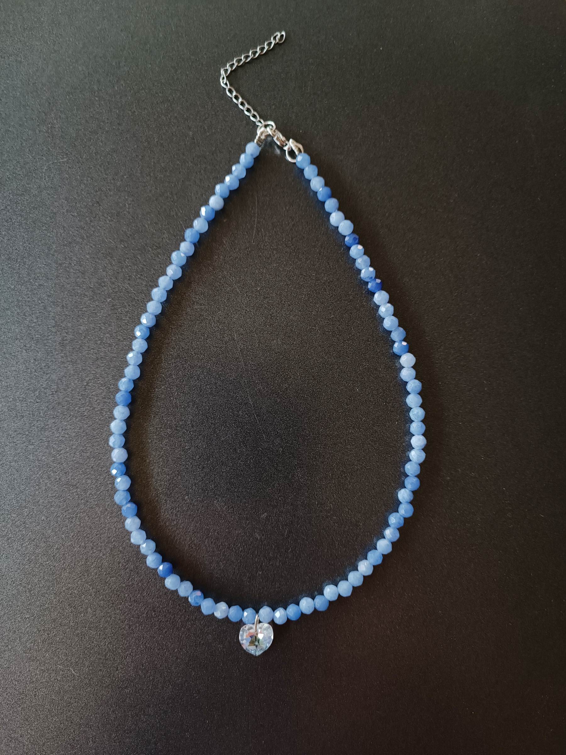 สร้อยคอหินแท้ "POSH" Blue Chalcedony Necklace (เสริมความจำ ปัดเป่าพลังงานลบ)