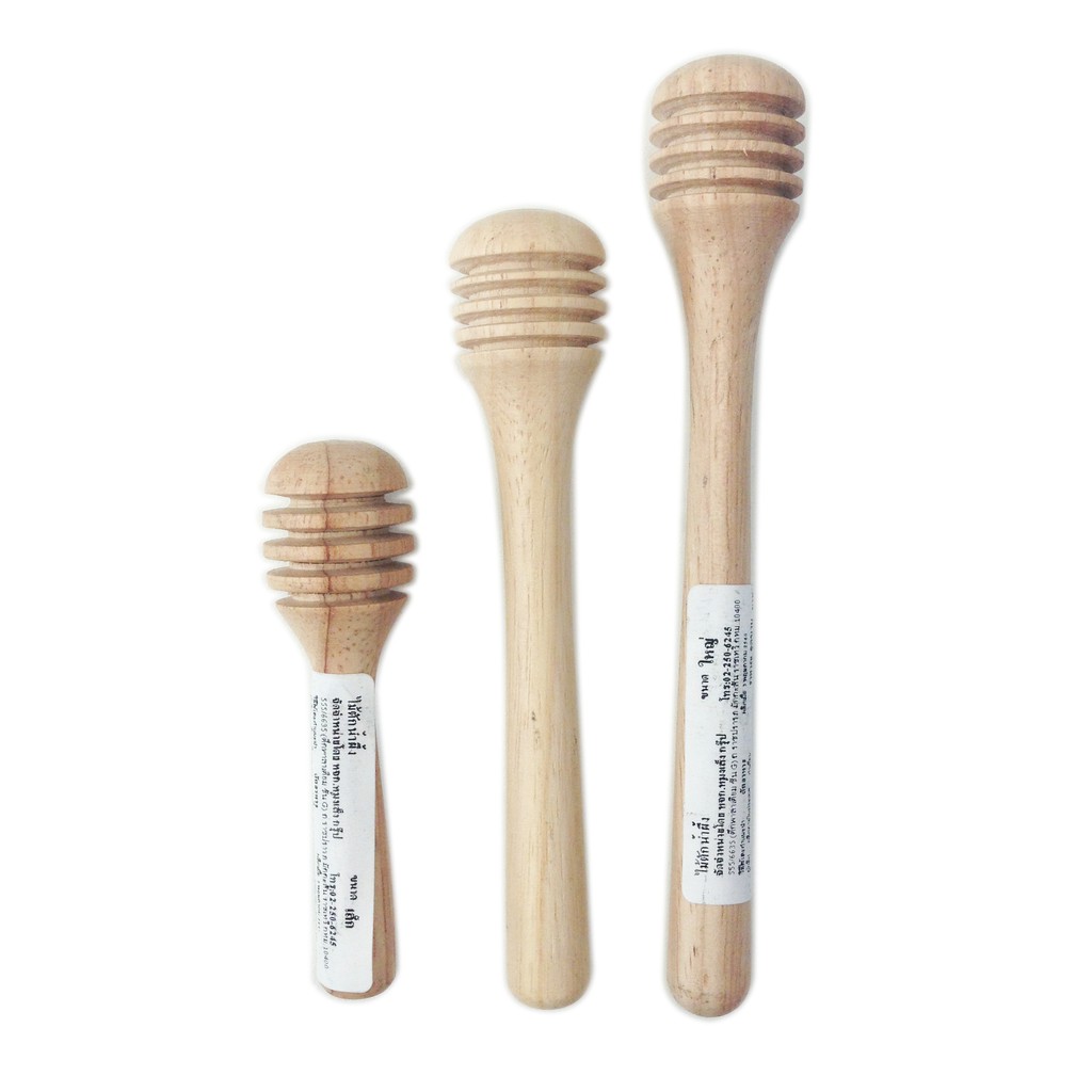 CMG ไม้ตักน้ำผึ้ง ไม้ยางพารา Honey Dipper มี 3 ขนาดให้เลือก