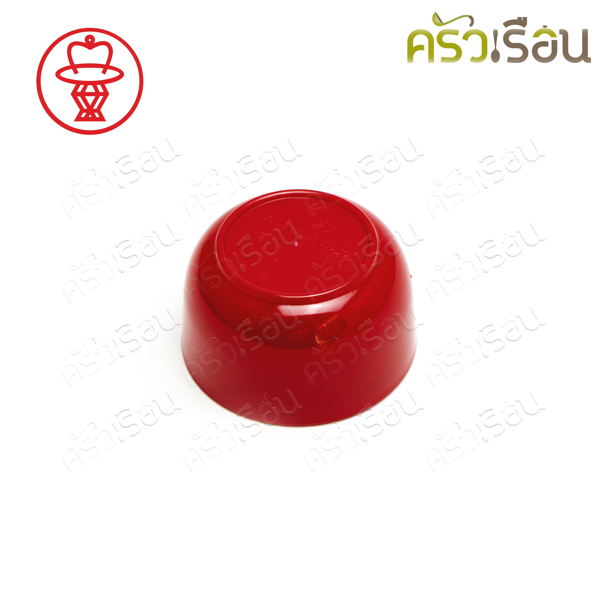 Nam Ngai Hong ถ้วยชาพร้อมถาด แนวยาว 5.5 x 25.5 x 3 ซม. แดงไม่พิมพ์ลาย ตรากระเช้า 480/11