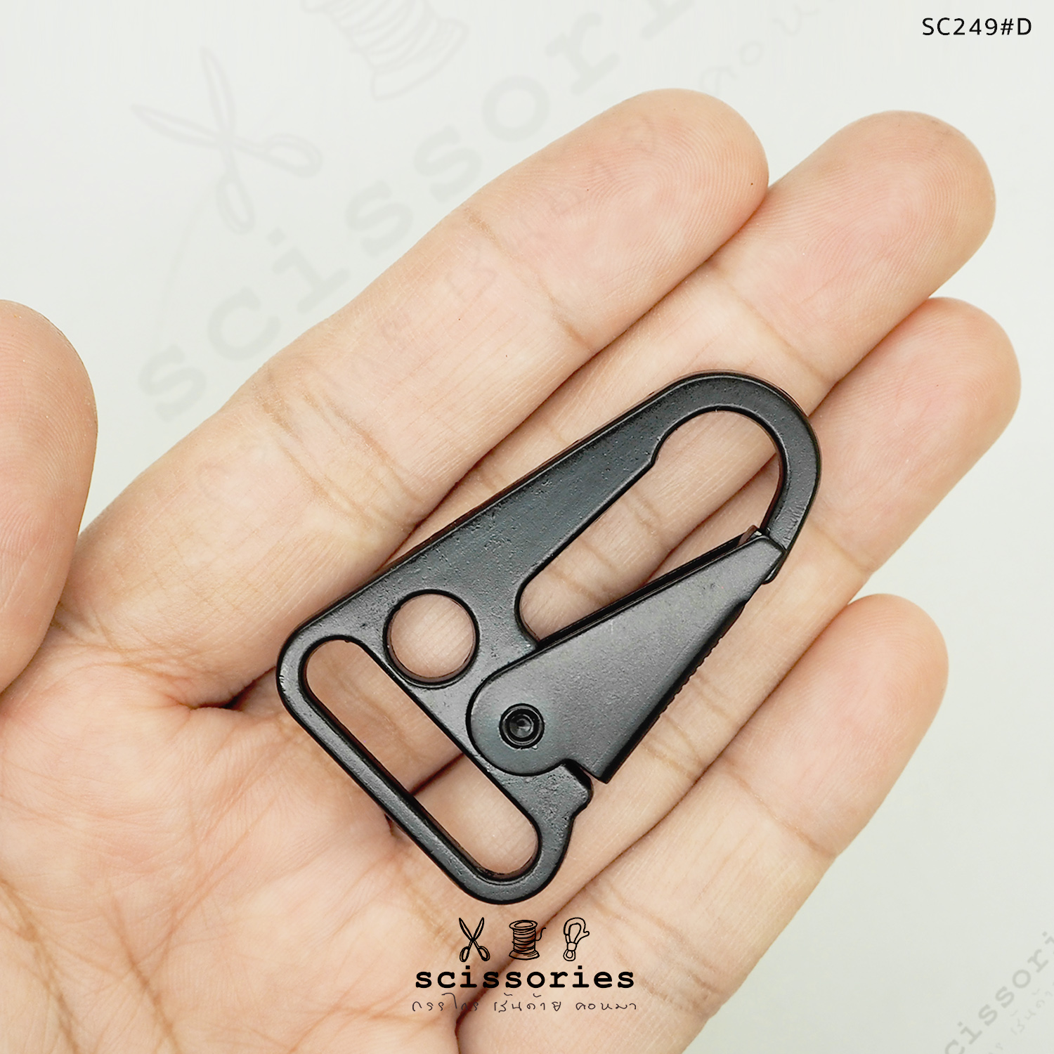 ตัวเกี่ยวเชือก 1 นิ้ว สีดำด้าน 2 ตัว เนื้อโลหะ