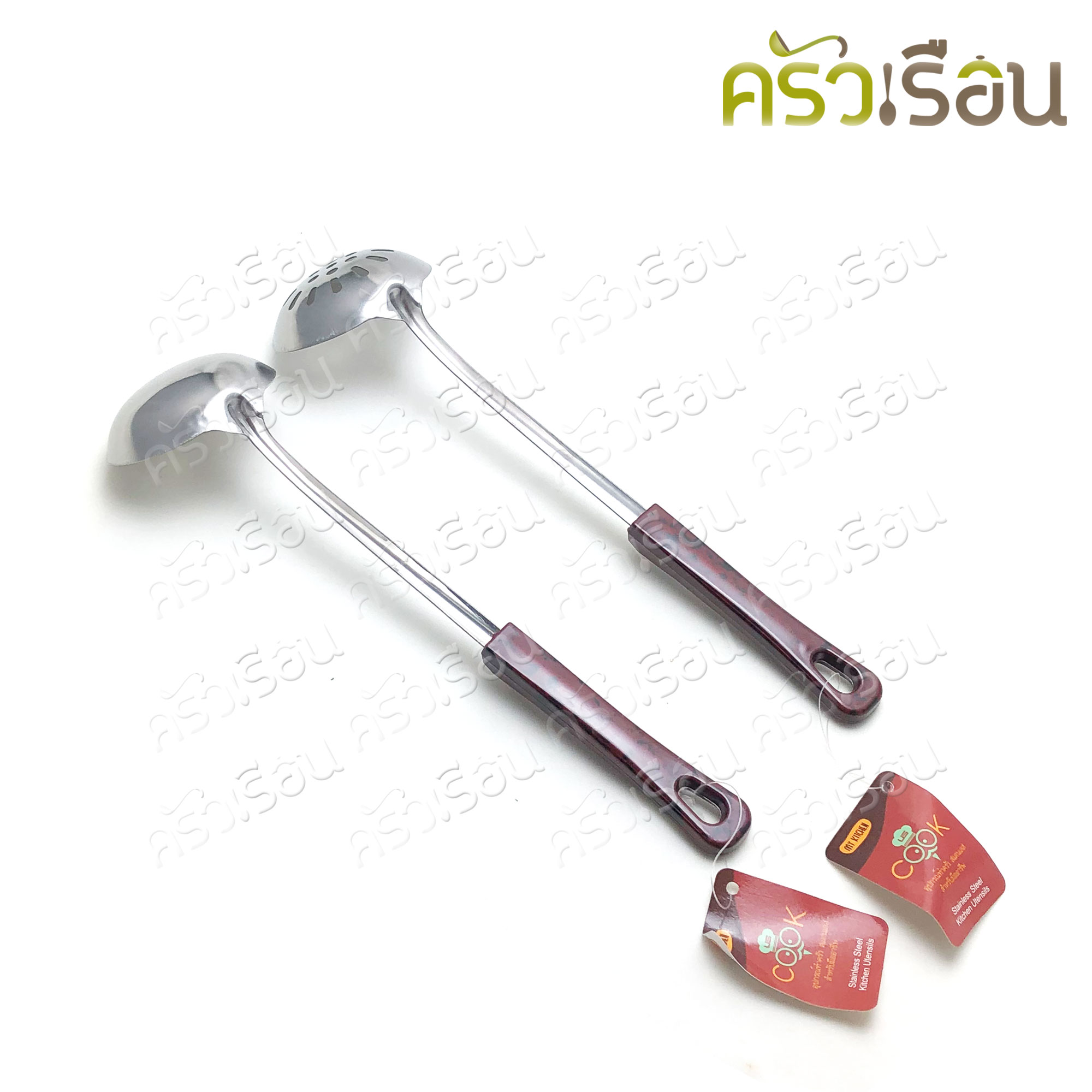 US กระบวย + ที่ลวกสุกี้ ด้ามเบเกอร์ไลท์ ทรงลึก BSS-80, BSS-80-1