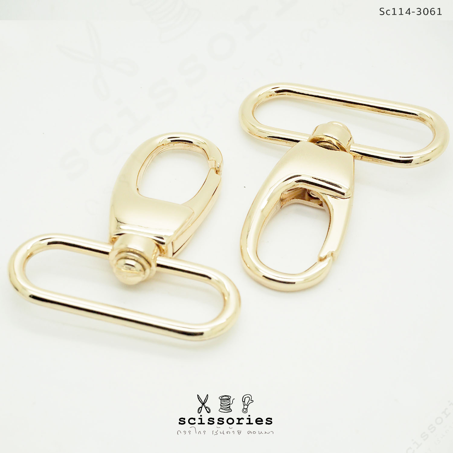 คอหมาเกี่ยว ขนาด 1.2 นิ้ว สีทอง 2ตัว