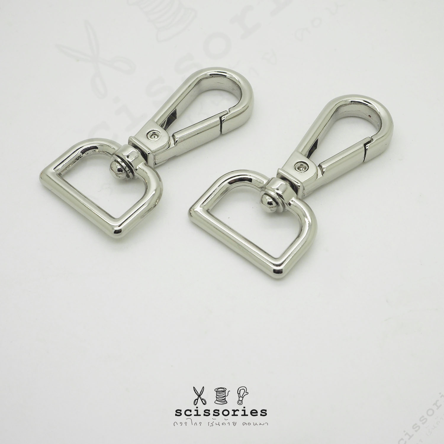 คอหมาเกี่ยว 2cm สีเงิน 2 ตัว