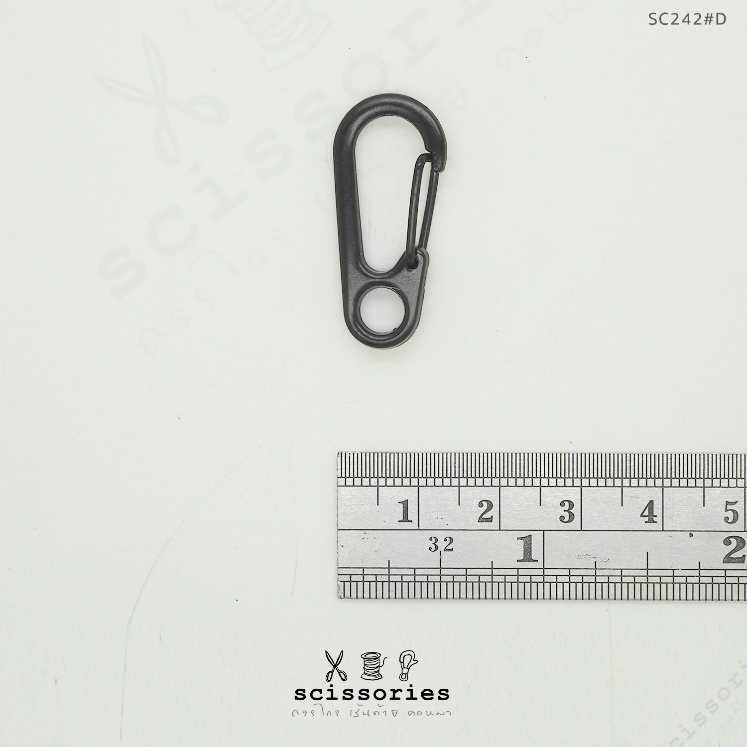 ตัวเกี่ยวฐานกลม สีดำด้าน 2 ตัว โลหะ