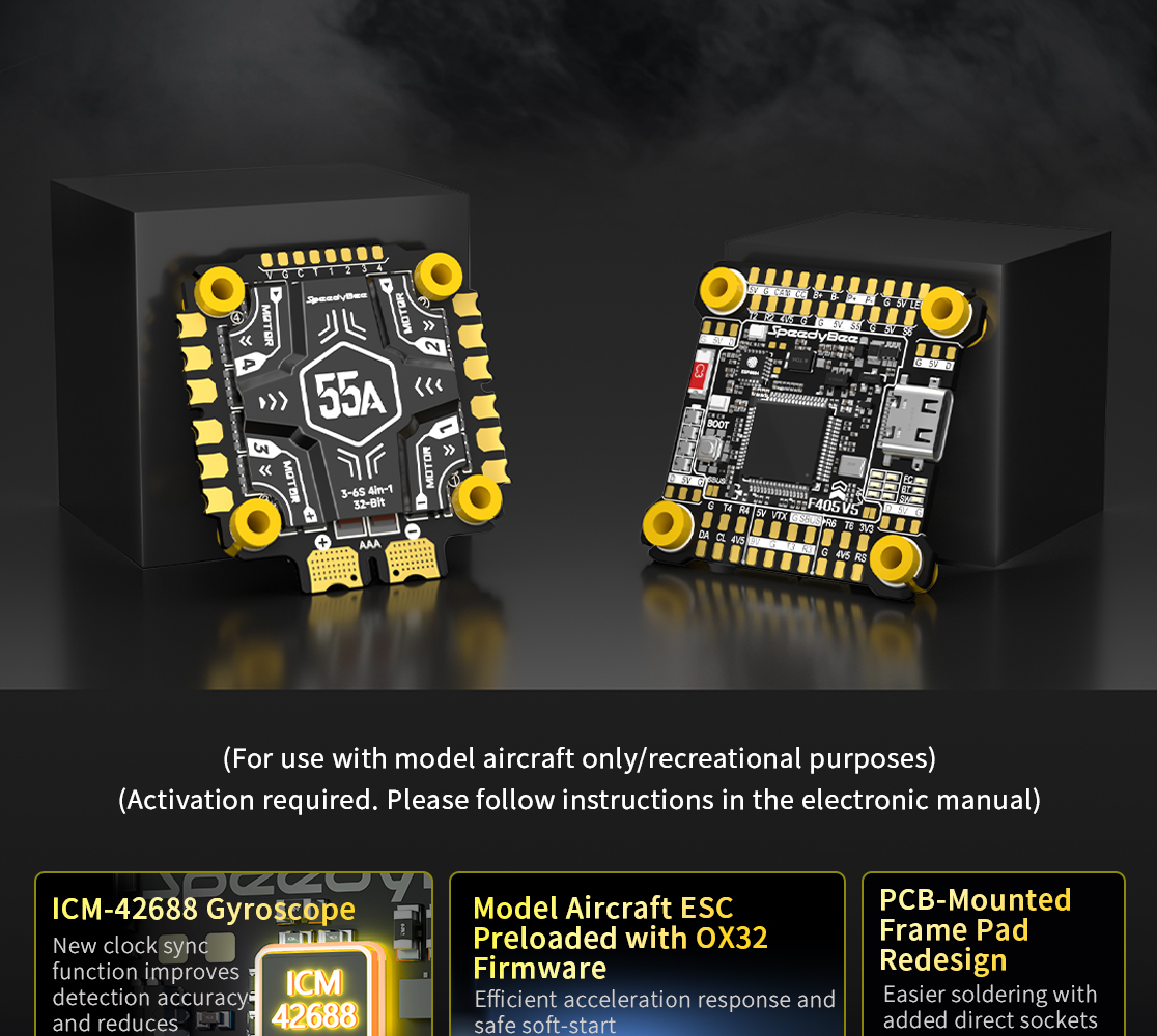 [Stack&FC&ESC] 2025 SpeedyBee F405 V5 BLS 50A 30x30 FC&ESC Stack อุปกรณ์โดรน Drone