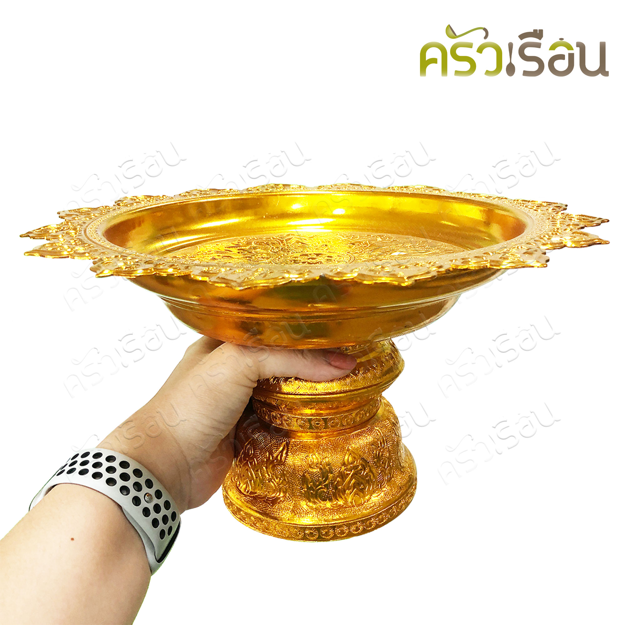 ตรากบ [ ราคาต่อใบ ] พานโตก อลูมิเนียม ตรากบ ลายและสี แต่ละรอบการผลิต อาจเหมือนหรือต่างจากรูป พาน พานแฉก พานเงิน พานทอง พานผลไม้ พานไหว้ครู พานใหญ่