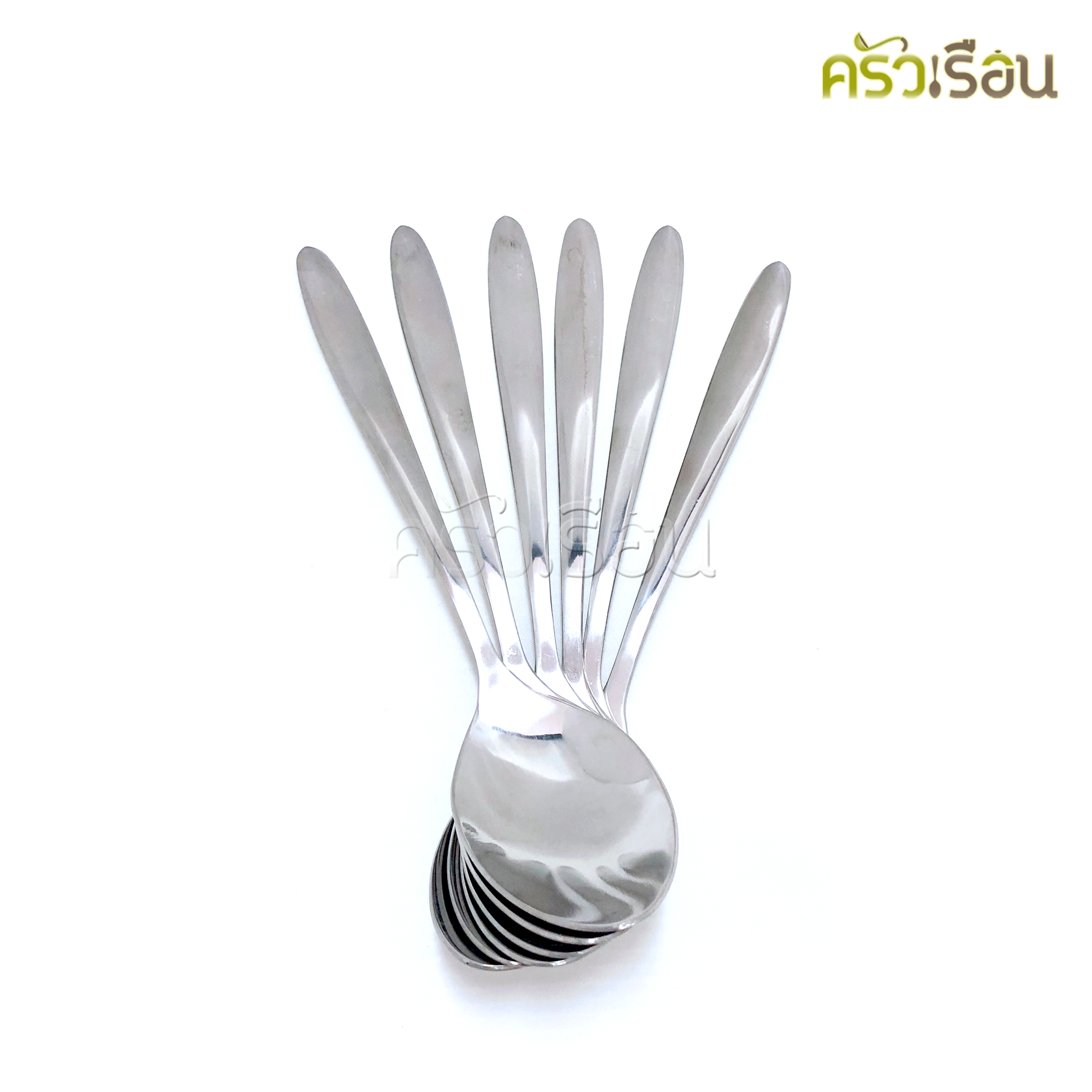 Double Apples [แพ็ค 6 คู่] ช้อนส้อม สเตนเลส ลายไผ่ / ลายเรียบ ขนาด 19 ซม.