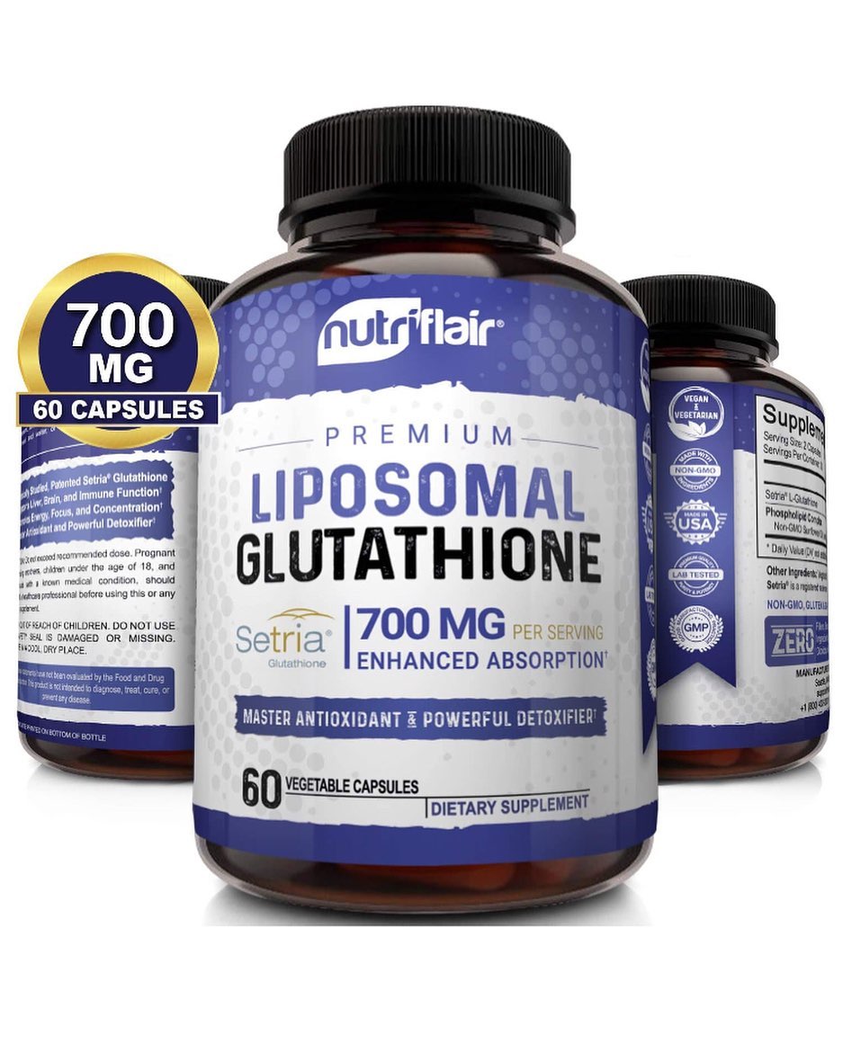 ( Preorder )NutriFlair Premium Liposomal Glutathione Setria® 700 mg. 60 capsules กลูต้าเจล