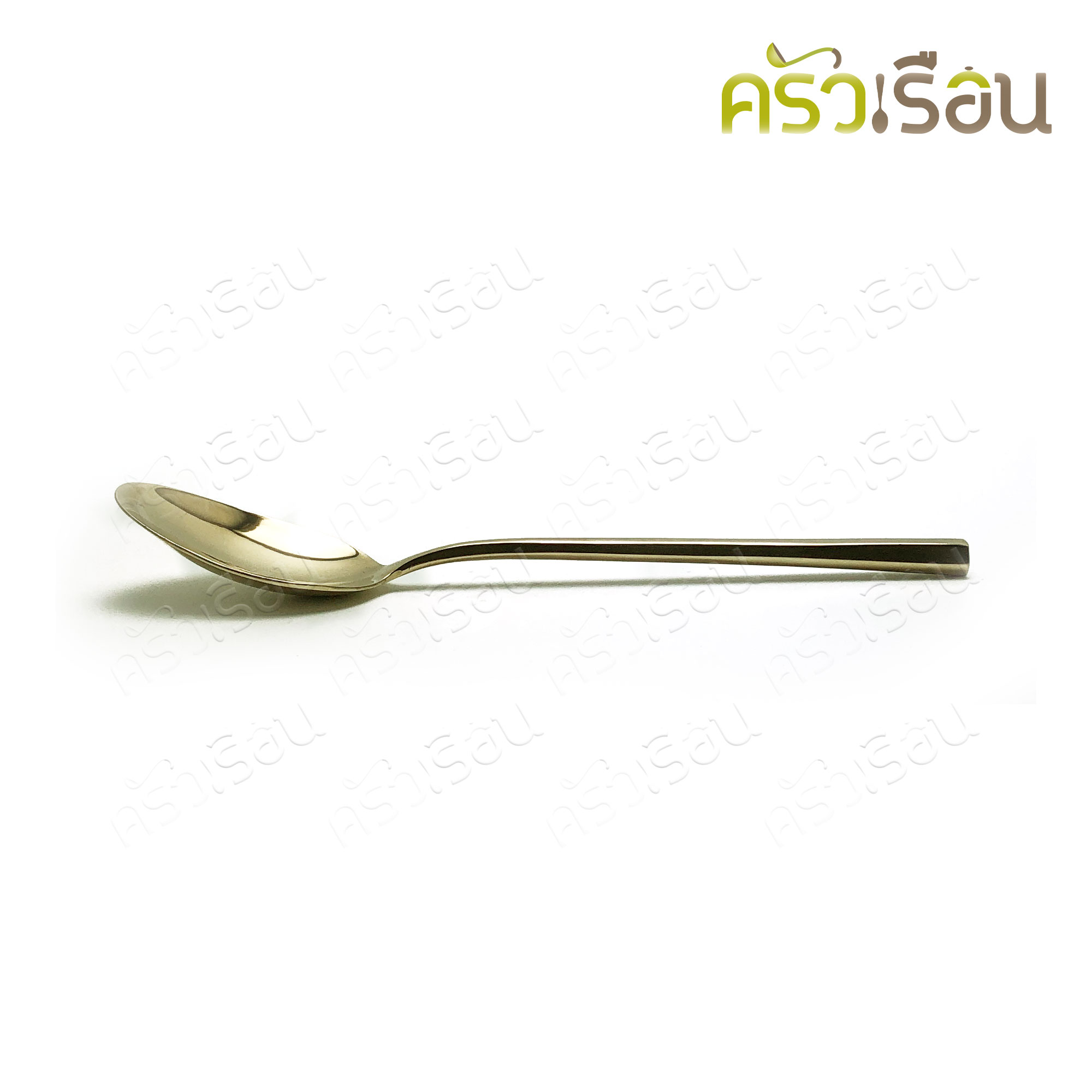 BRASS ช้อนส้อม ทองเหลืองแท้ ด้ามหกเหลี่ยม ยาว 20 ซม. ราคาต่อคู่