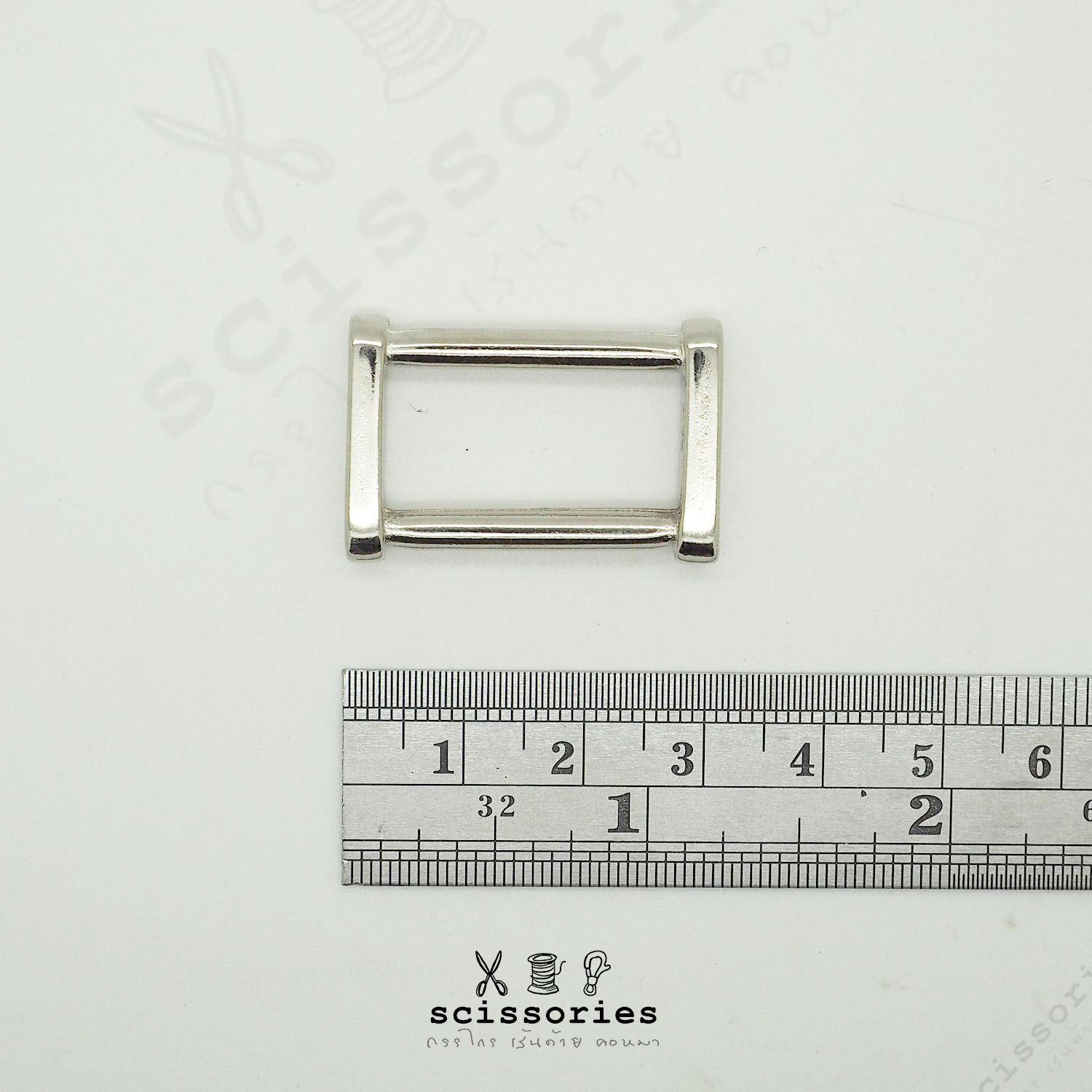 สี่เหลี่ยม 0.8in สีเงิน/2ตัว