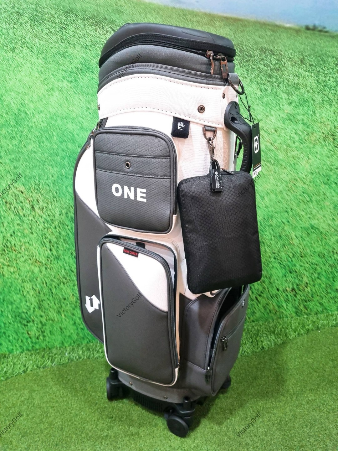 (Genuine) Golf bag Travel BOYEA One ( New version ) 4wheels สีเทา-ขาว *Free cover protector