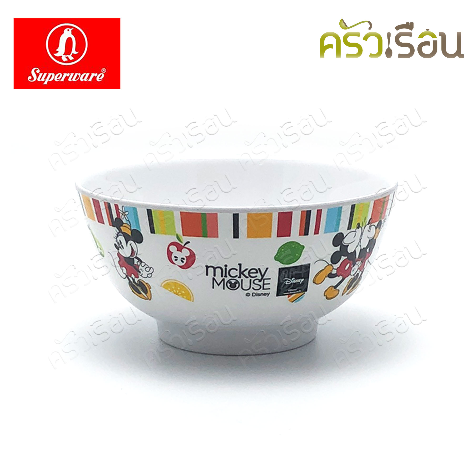 Superware ลาย Mickey Summer Fun มิกกี้ ซัมเมอร์ฟัน [ ราคาต่อชิ้น ] จาน หรือ ชาม หรือ ช้อนส้อม หรือ แก้วน้ำ เมลามีน